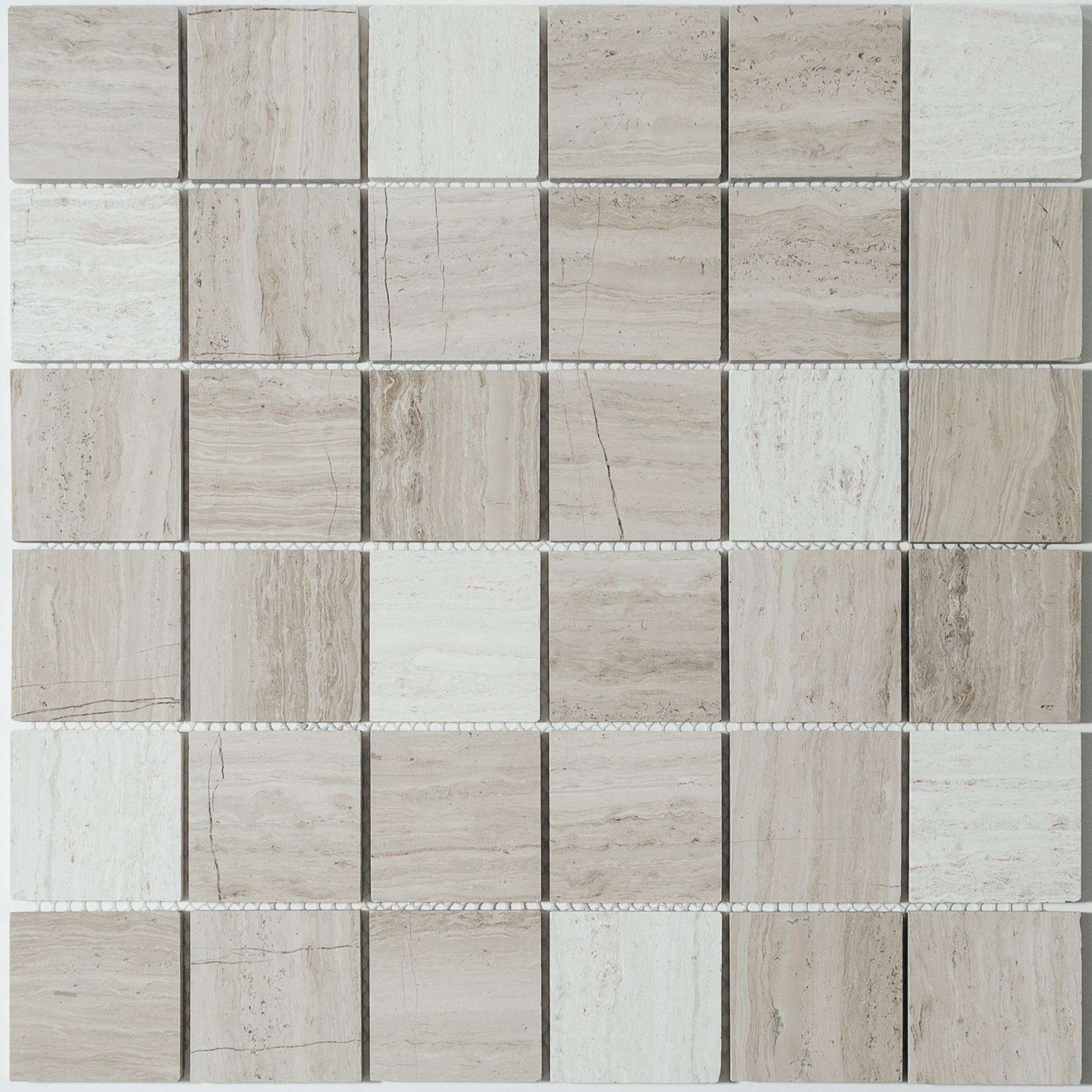 Изображение товара Декоративная мозаика из натурального камня Серый серебристый 29.8х29.8см для внутренних и внешних р