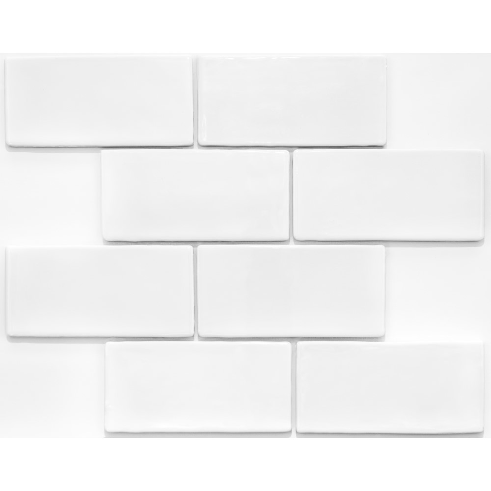 Изображение товара Декоративная керамическая мозаика NSMOSAIC Pq73150-03 31x31.2 см белая глянцевая