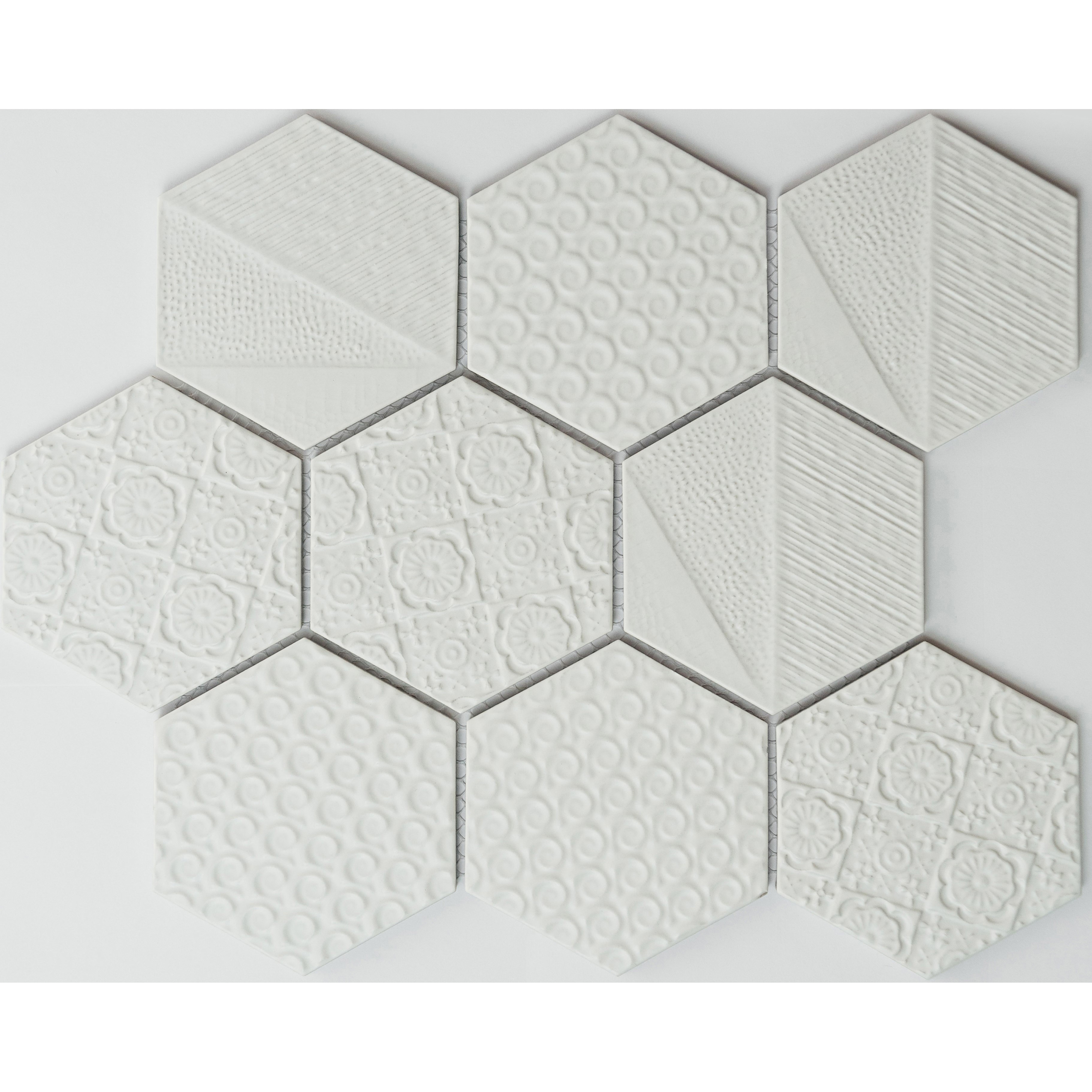 Изображение товара Декоративная мозаика Nsmosaic R-329 NS11PL0045nsk 29.5x25.6см цвет Белый