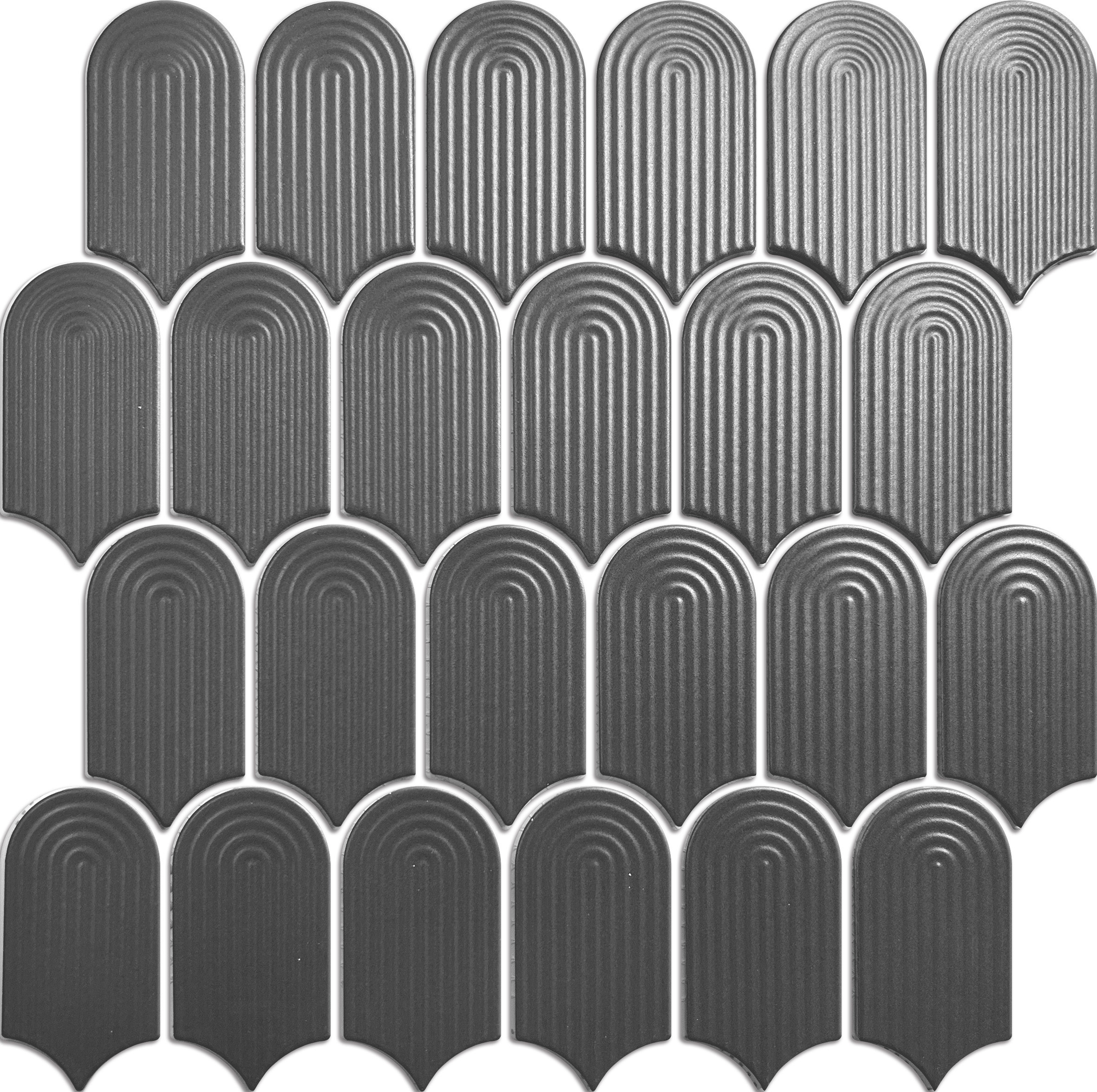 Изображение товара Декоративная керамическая мозаика NSMOSAIC R-348 28.8x29.8см Серый серебристый