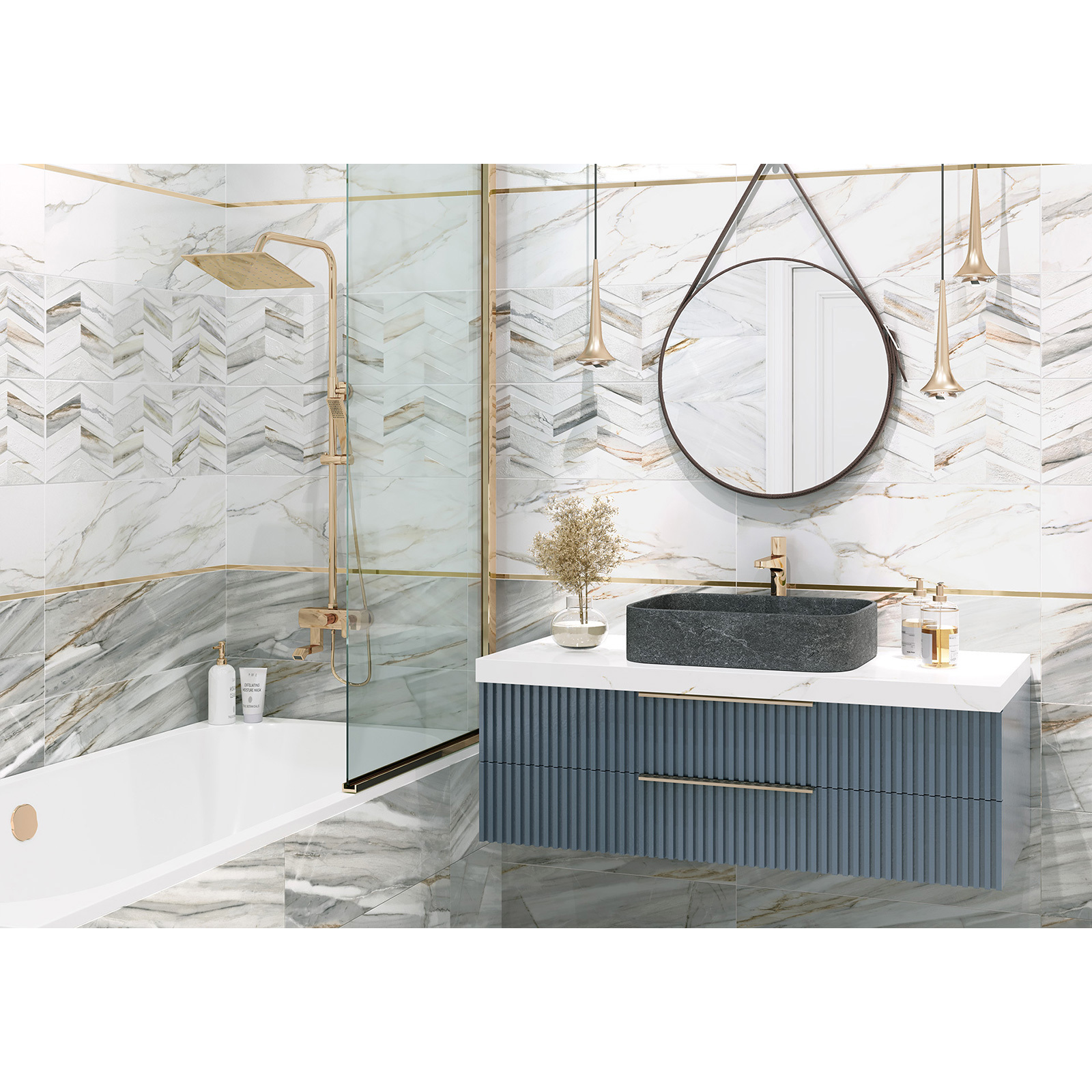 Изображение товара Плитка Delacora Delta WT15DLA55R 24x74 см серо-село-бежевый