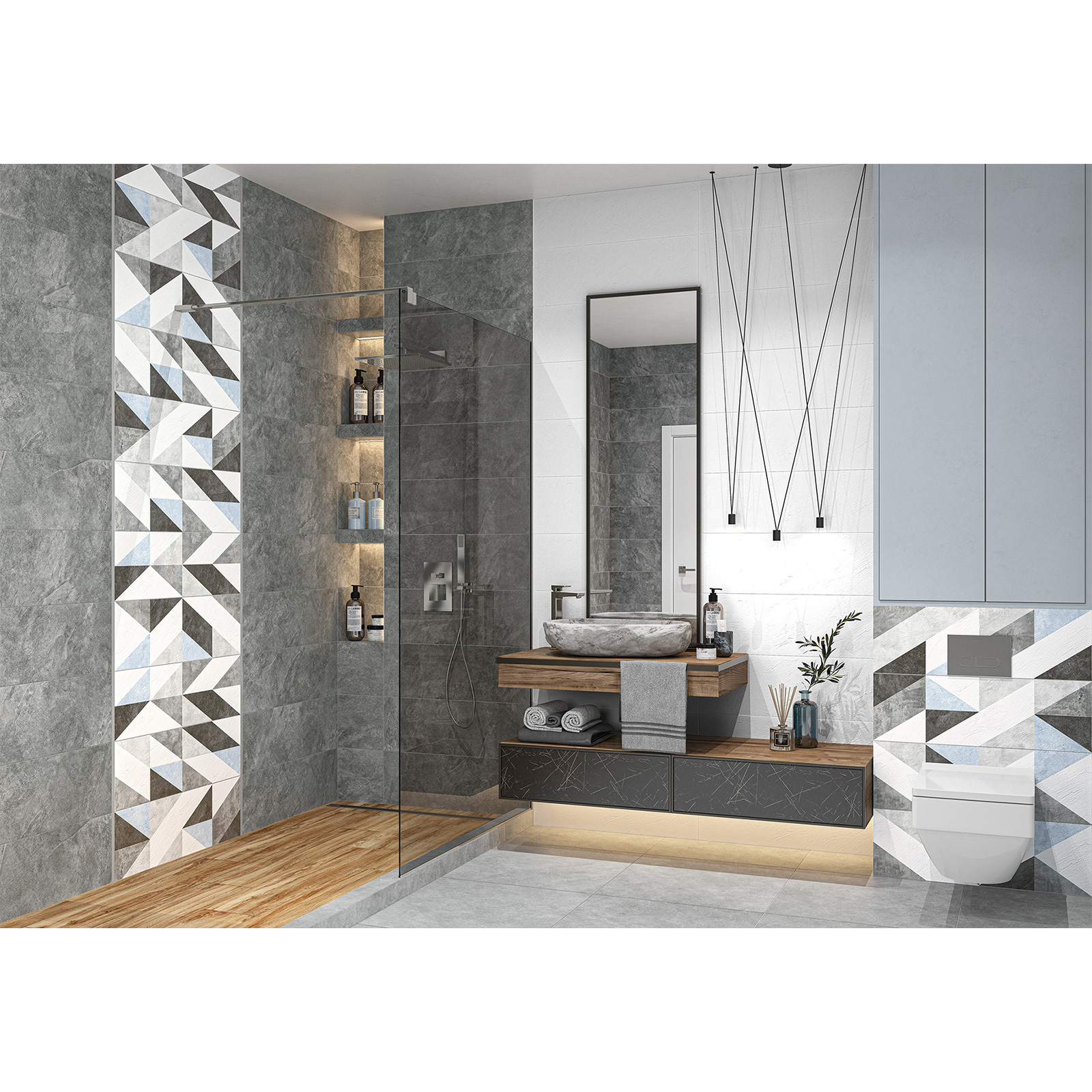 Изображение товара Плитка настенная Delacora Leon WT15LEN00R 24x74 см белая, матовая рельефная