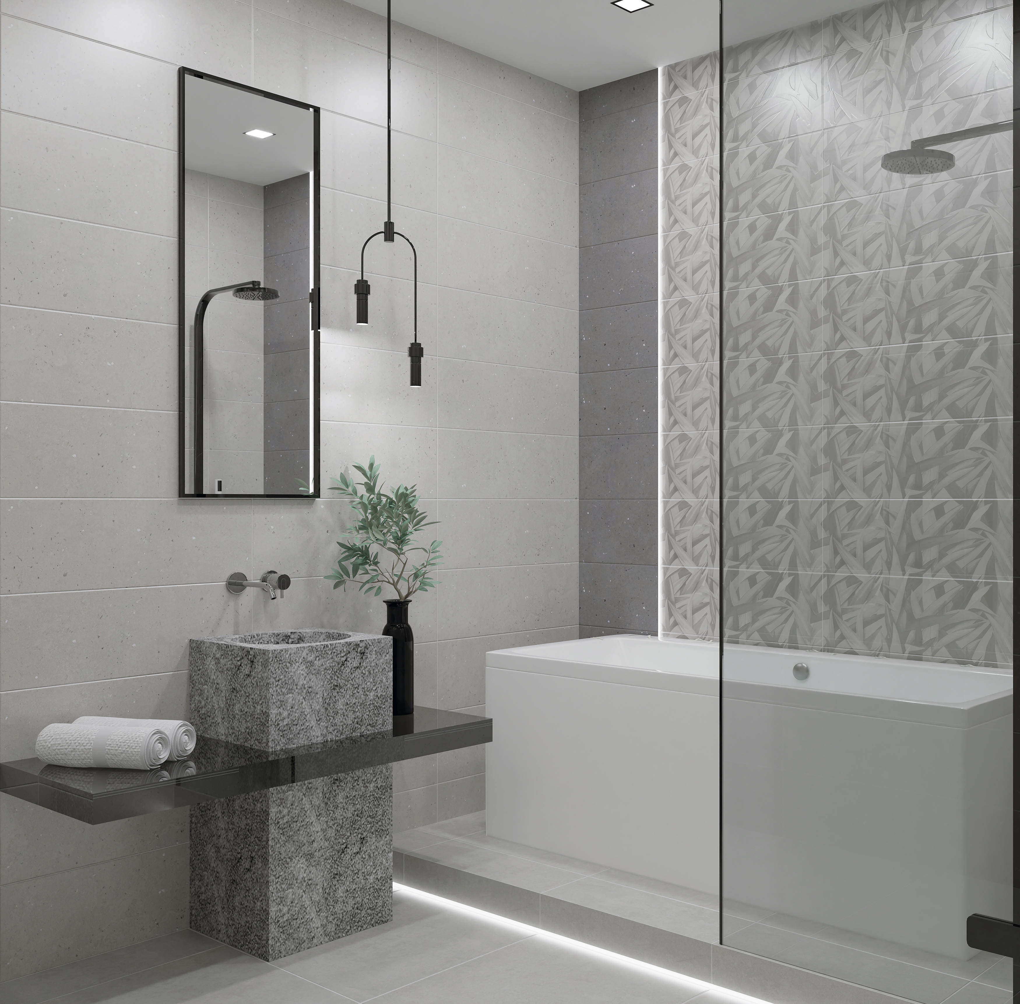 Изображение товара Настенная плитка Eletto Ceramica Limestone 24.2x70 см светло-серая для ванной