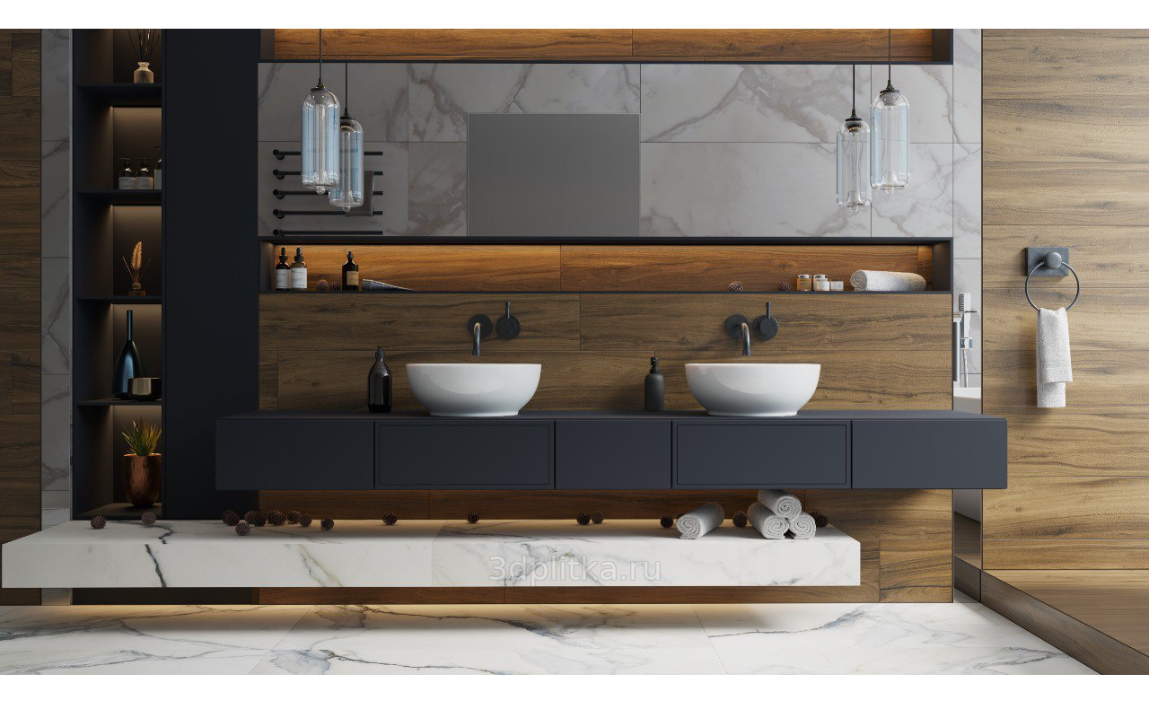 Изображение товара Керамогранит Kerranova Alleya K-2104/SR/200x1200x10prm 20x120см цвет темно-коричневый