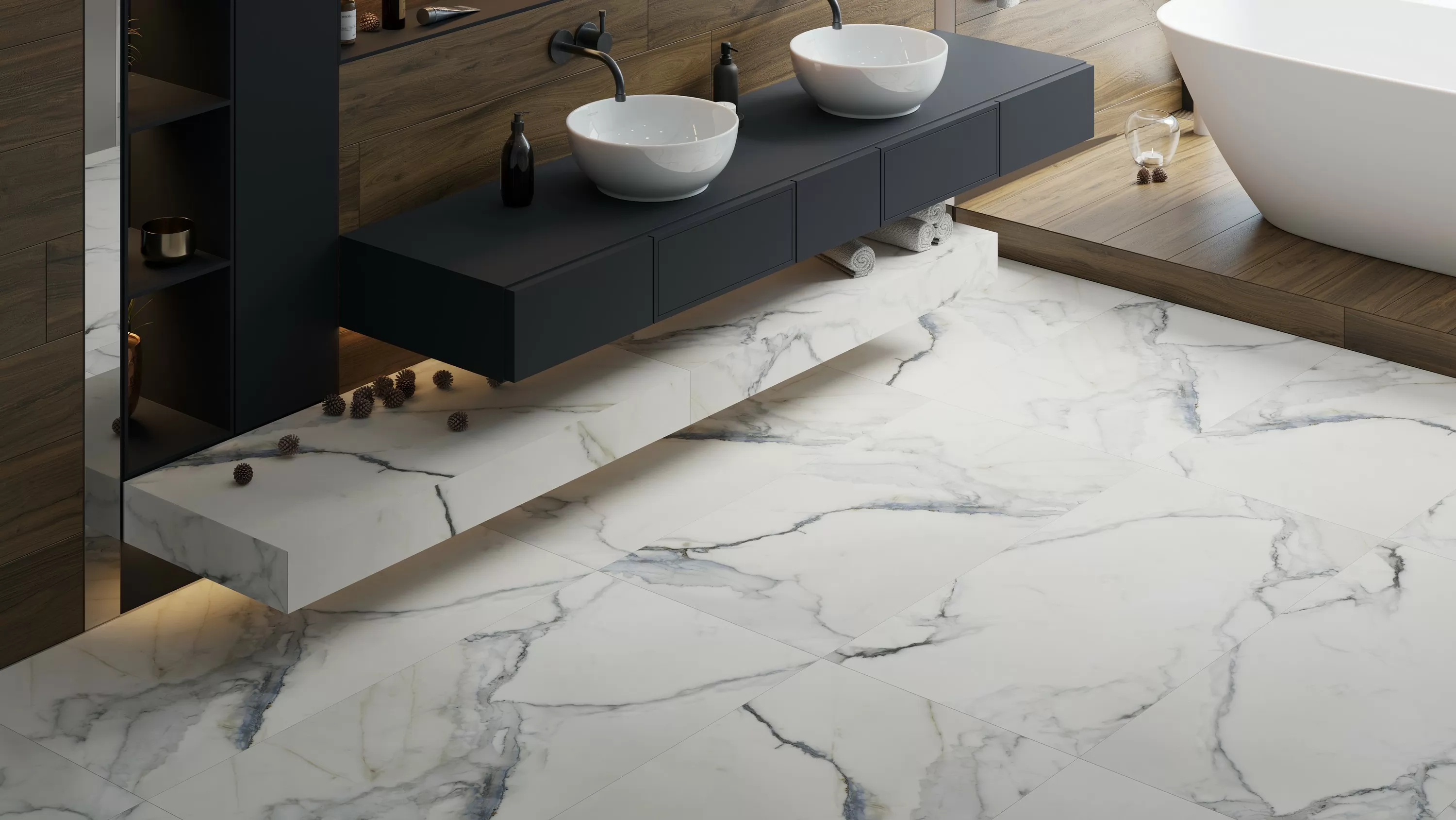 Изображение товара Керамогранит Kerranova Iceberg K-2002/MR/600x1200x10prm 60x120см цвет бело-голубой