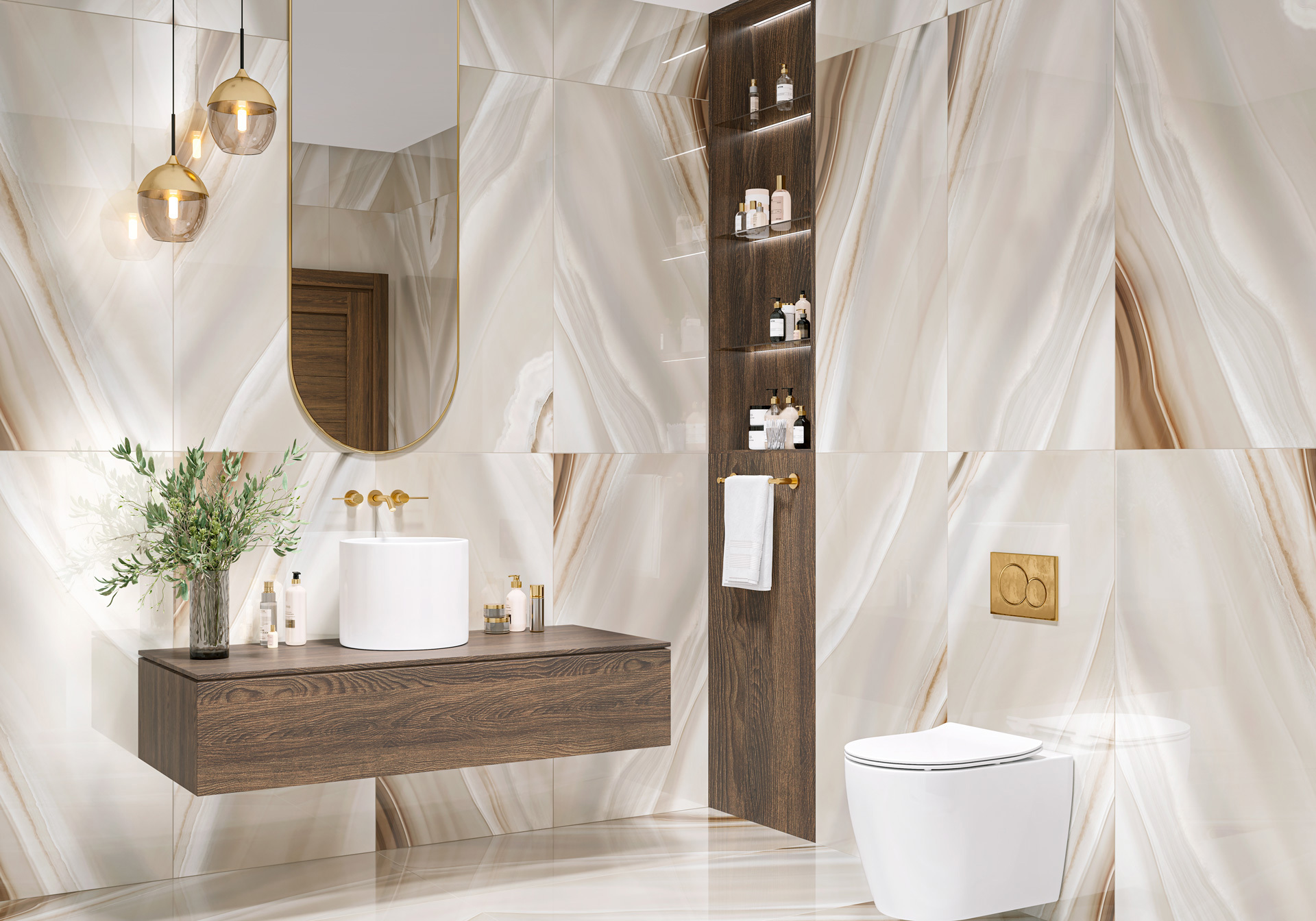 Изображение товара Керамогранит Angel Agate Latte 60x120 см бежевый полированный