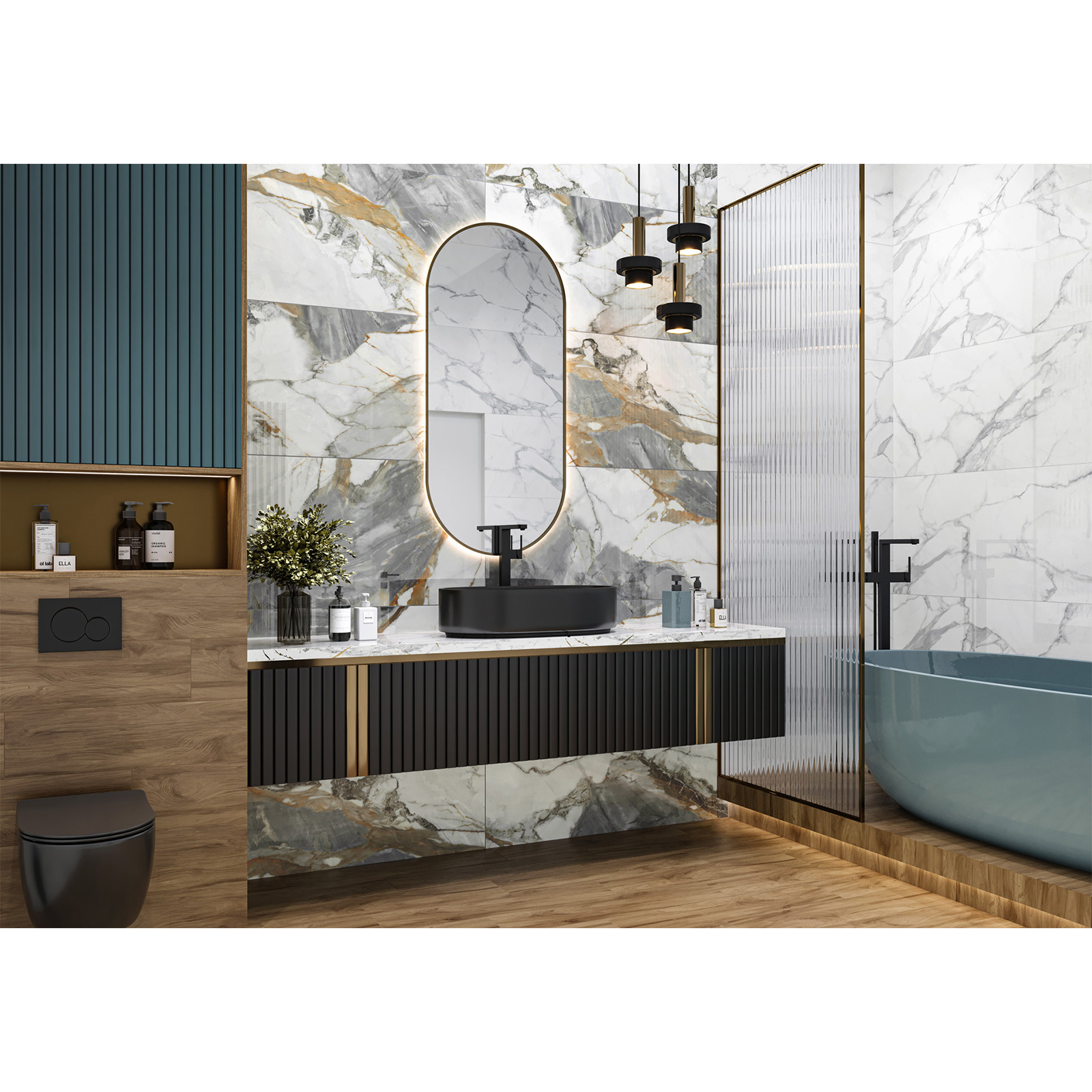 Изображение товара Керамогранит Matrix grey 60x120 см, полированный, рекиф. для стен и пола