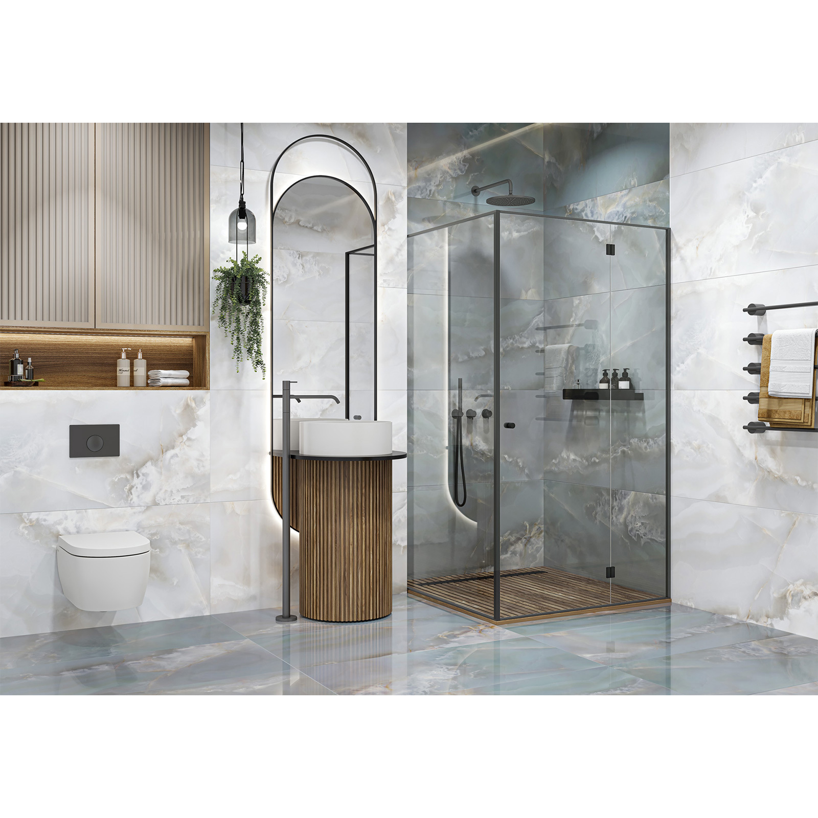 Изображение товара Керамогранит Lcm Monaco Onyx Gris 60x120 см, полированный, ректифицированный