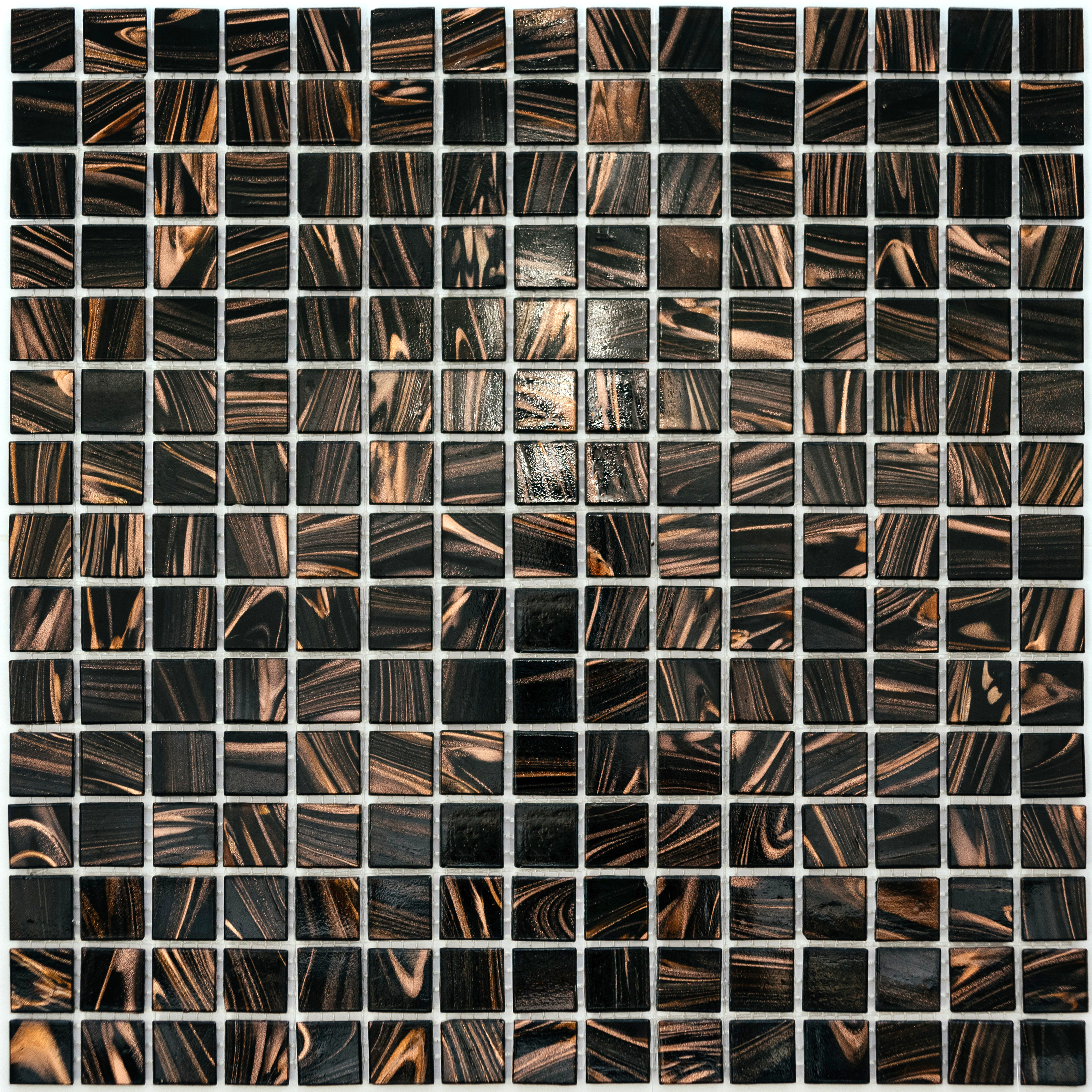 Изображение товара Декоративная стеклянная мозаика NSMOSAIC Se10 NS02GG0011nsk 32.7x32.7 см коричневая