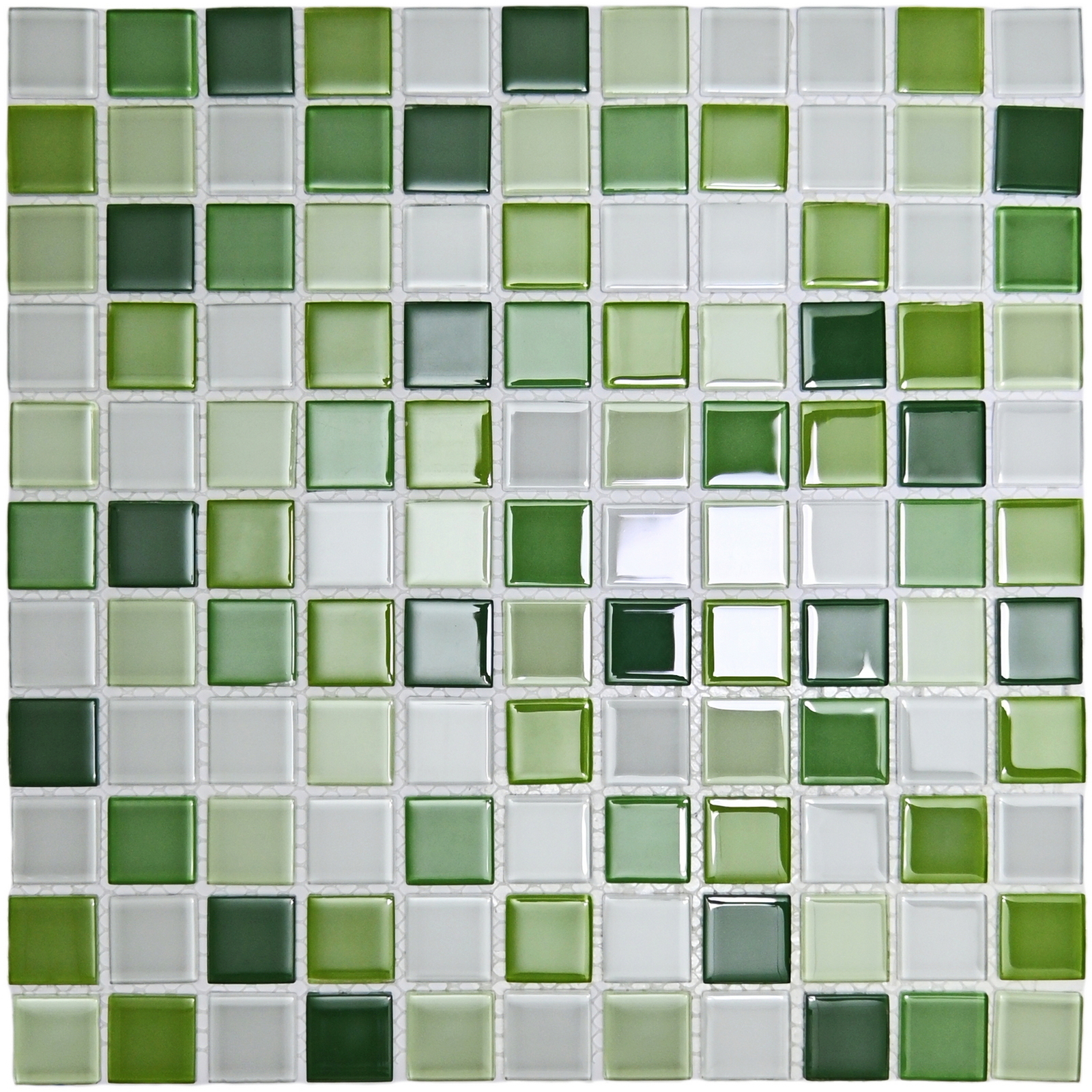 Изображение товара Стеклянная декоративная мозаика Bonaparte Jump Green №4 30x30 см для интерьера