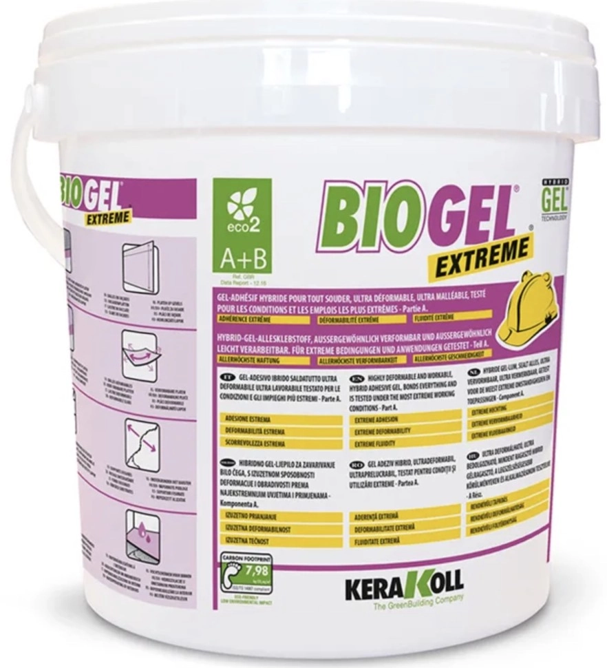 Изображение товара Гибридный клей для плитки Kerakoll BIOGEL EXTREME 10 кг водостойкий эластичный