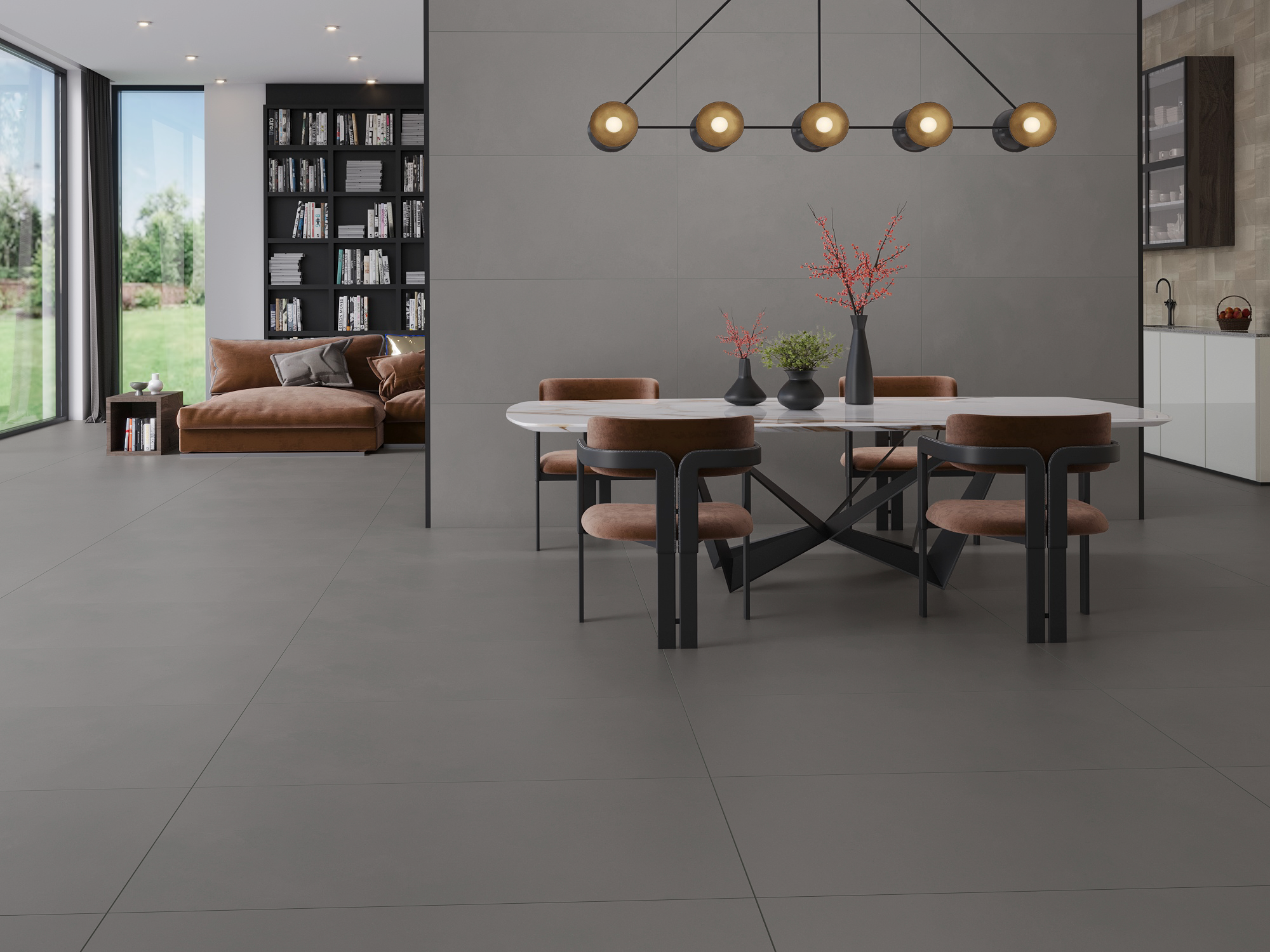 Изображение товара Керамогранит Urban Graphite Matt 60x120 см, коричневый, мраморный эффект