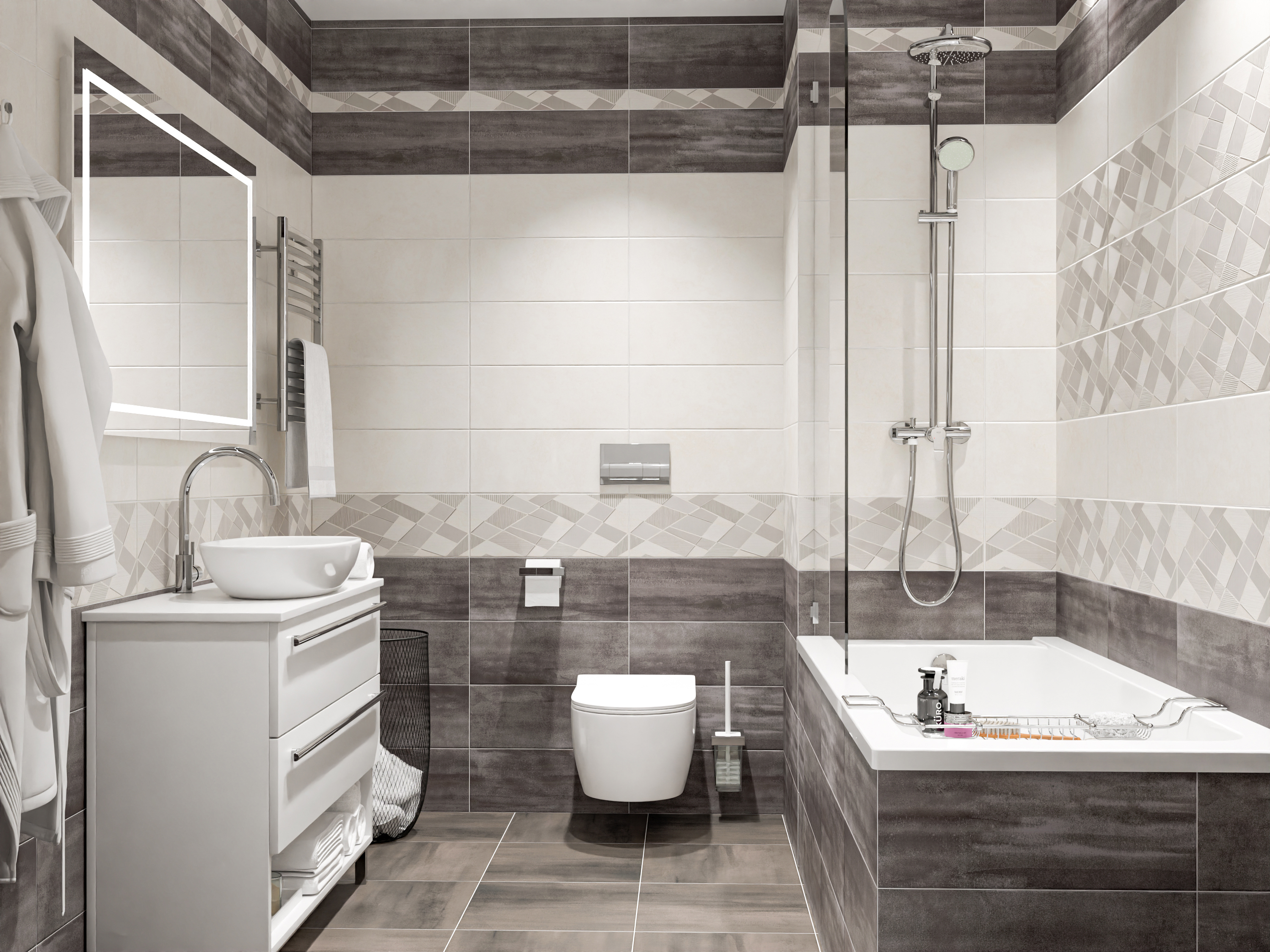 Изображение товара Плитка напольная Azori 507903002tmn Sonnet 42x42 см серого цвета