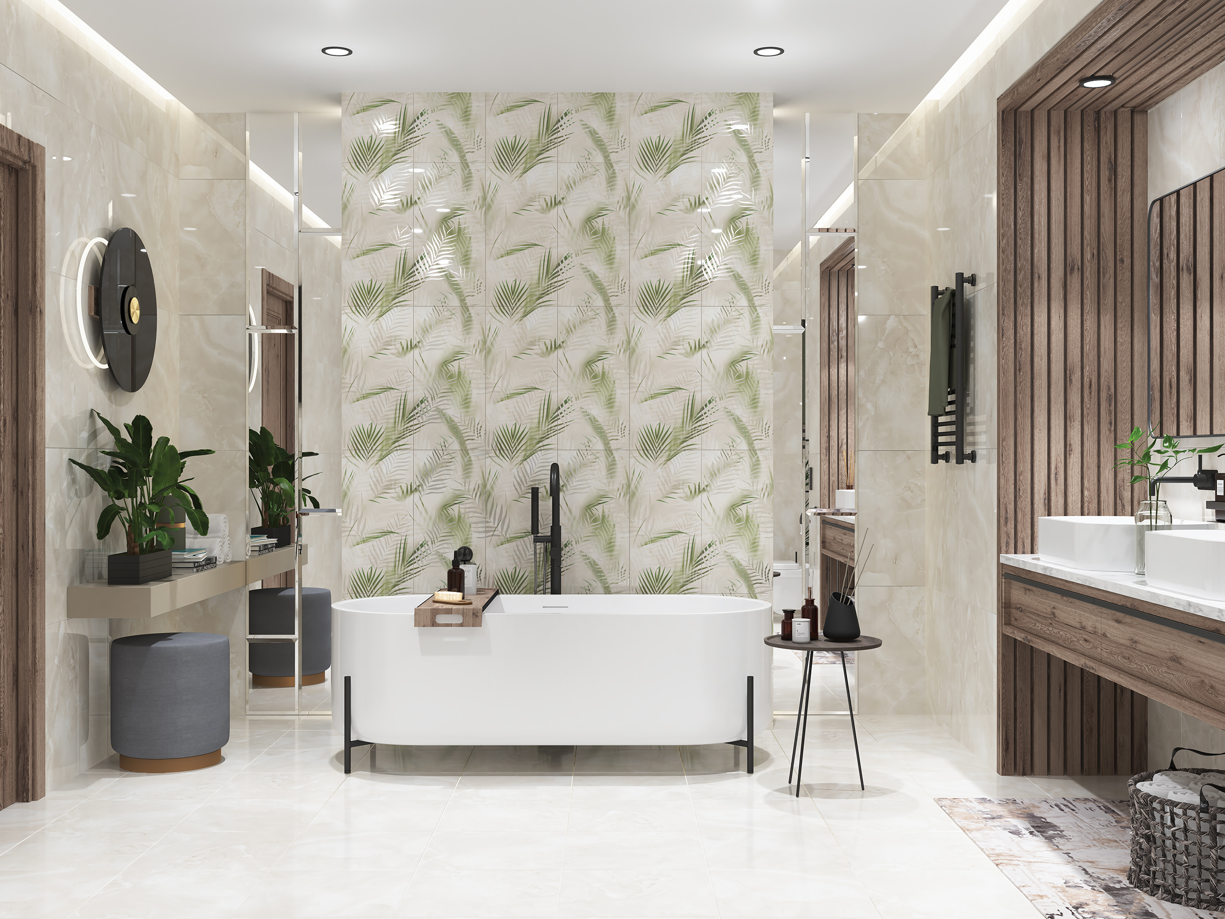 Изображение товара Плитка напольная Azori Latila 42x42 см бежевый мрамор эстетичный дизайн