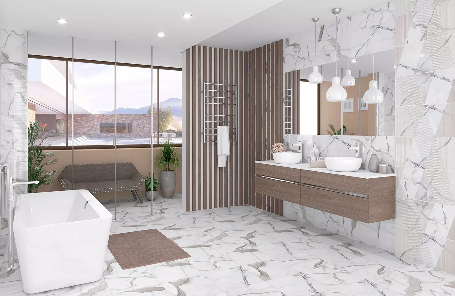 Изображение товара Керамическая напольная плитка Kerlife Arabescato Bianco 42x42 см белая