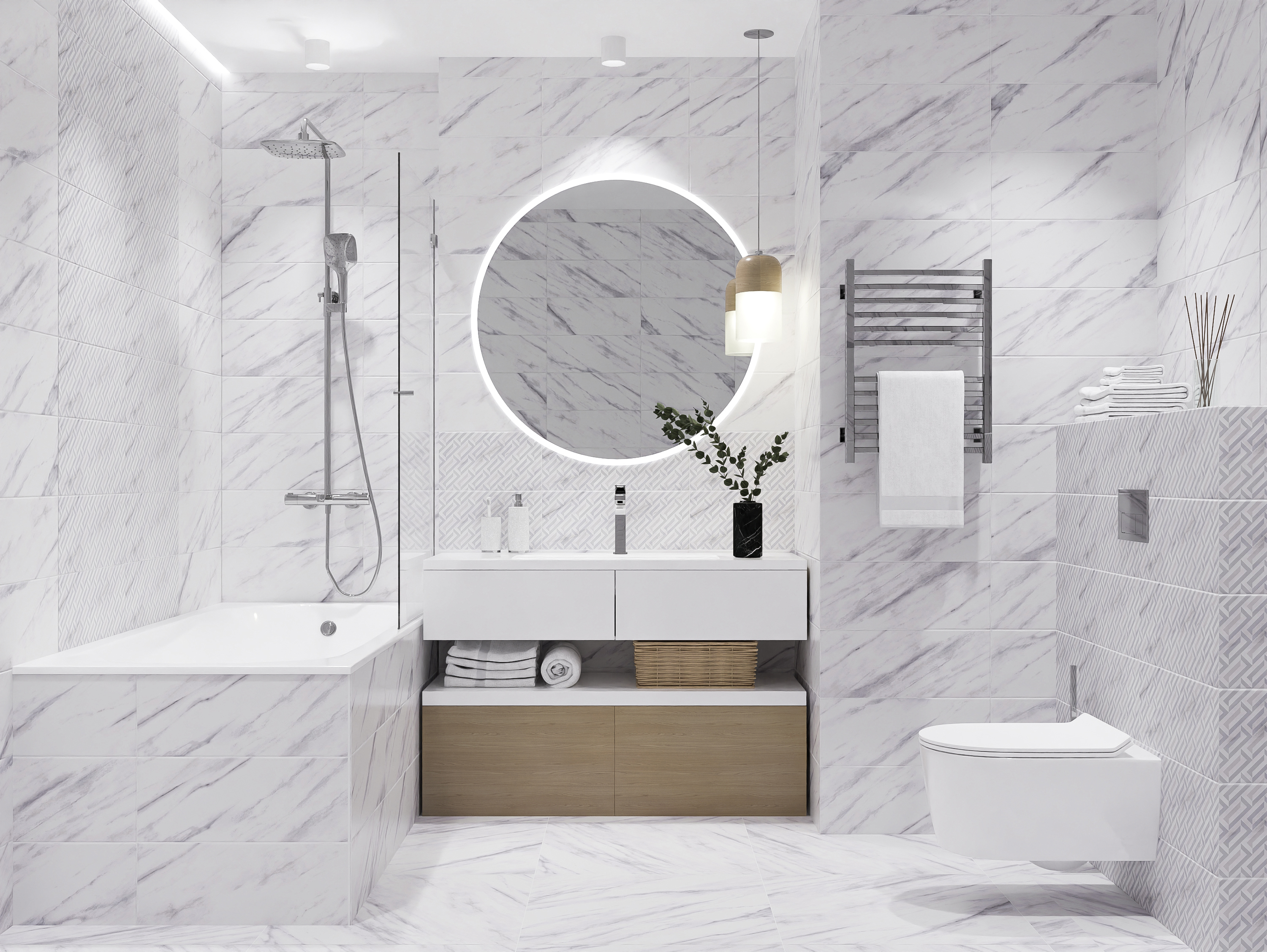 Изображение товара Керамическая плитка Azori 508811101tmn Alpi белая 20.10x50.50 см