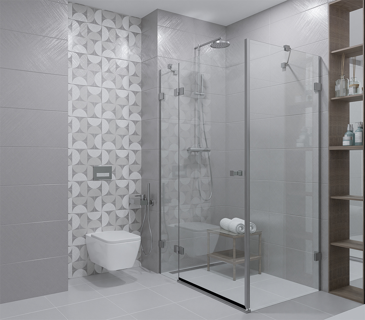 Изображение товара Керамическая плитка Azori Incisio 31.5x63 см, цвет Серый