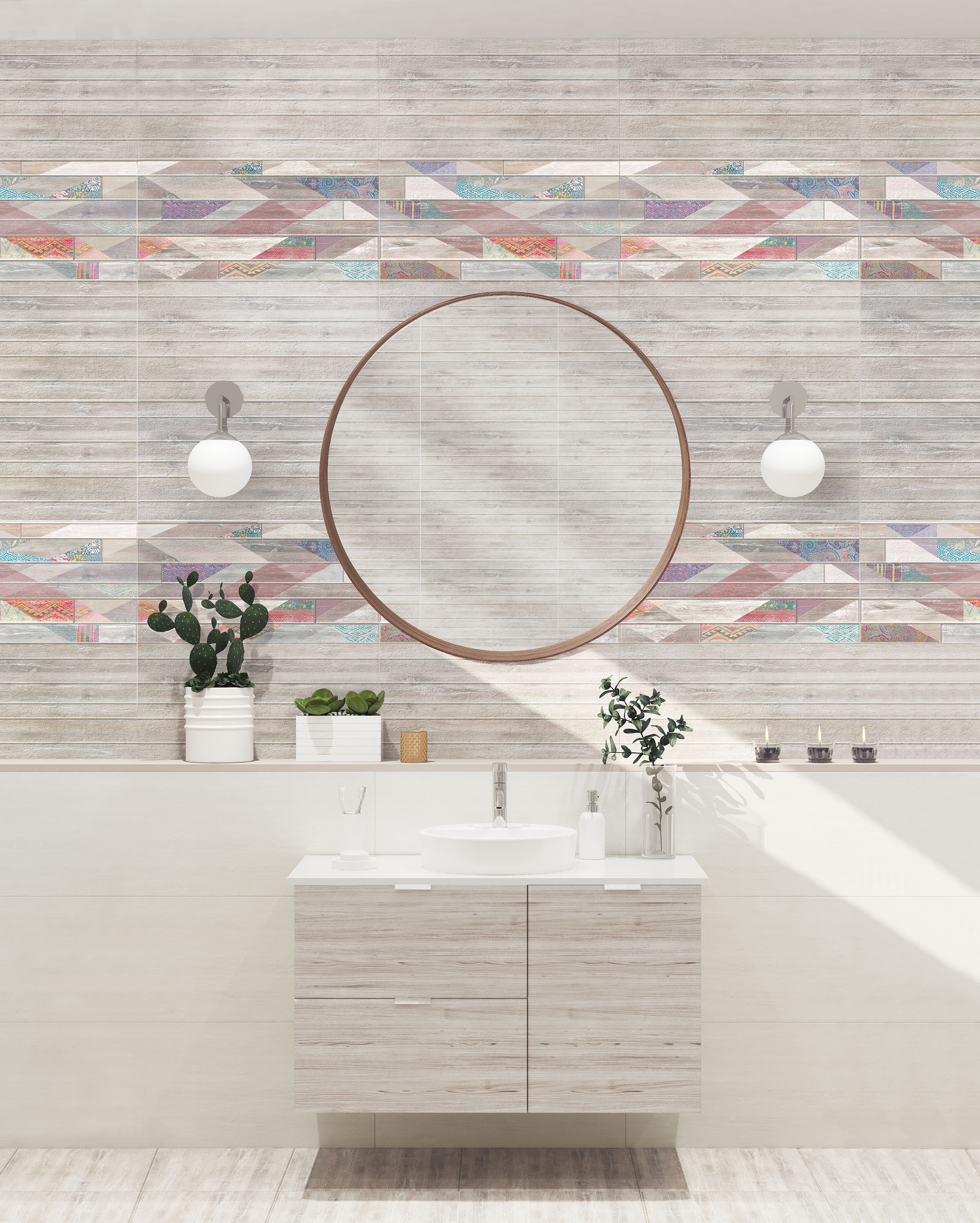 Изображение товара Керамическая плитка для стен Azori Shabby 31.5x63 см бежевый