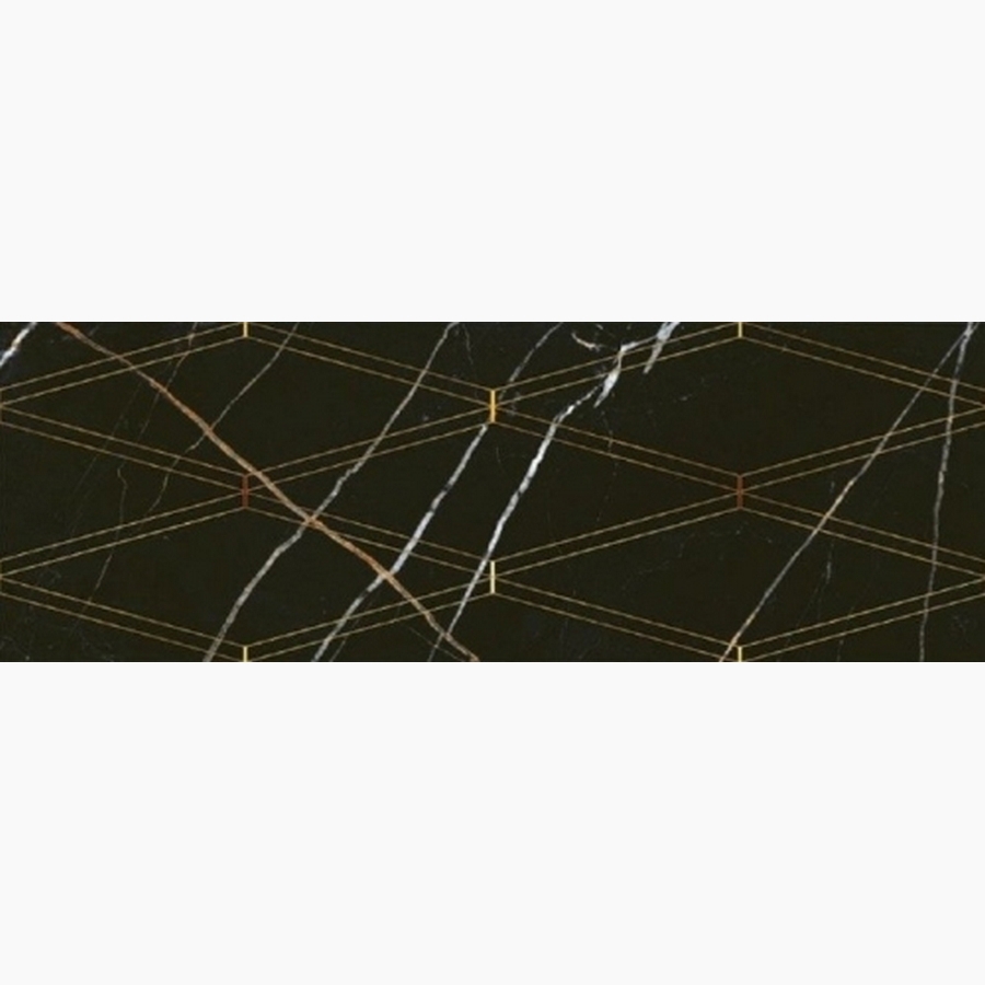 Изображение товара Керамическая плитка Eletto Ceramica Black&Gold 70x24.2 — мраморный эффект, глянцевая, Россия