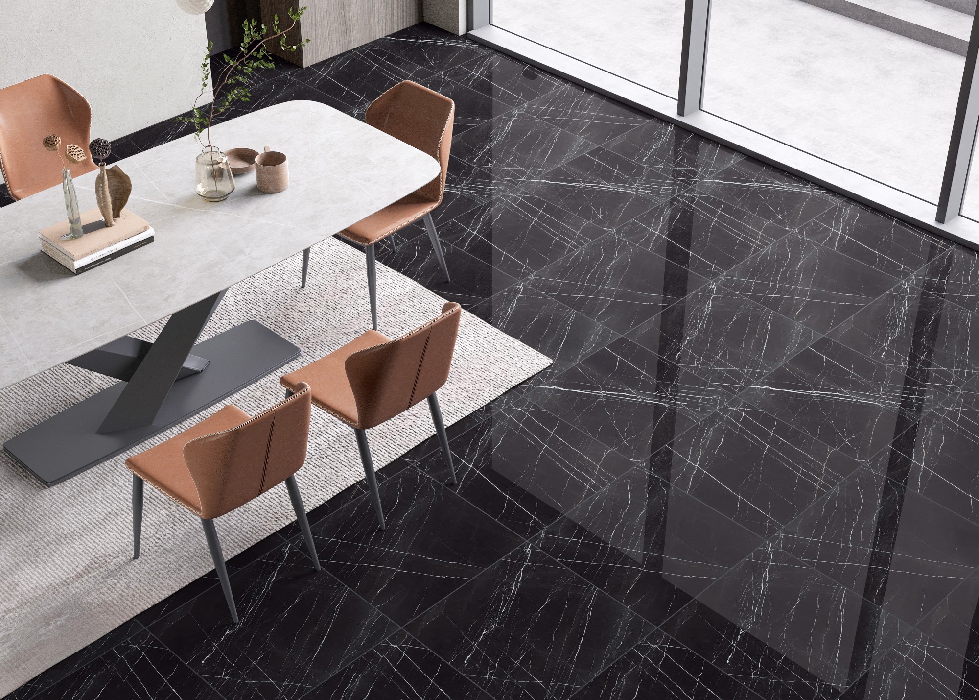 Изображение товара Керамогранит Eternal Elite Nero 60x60 см черный, полированный, морозостойкий