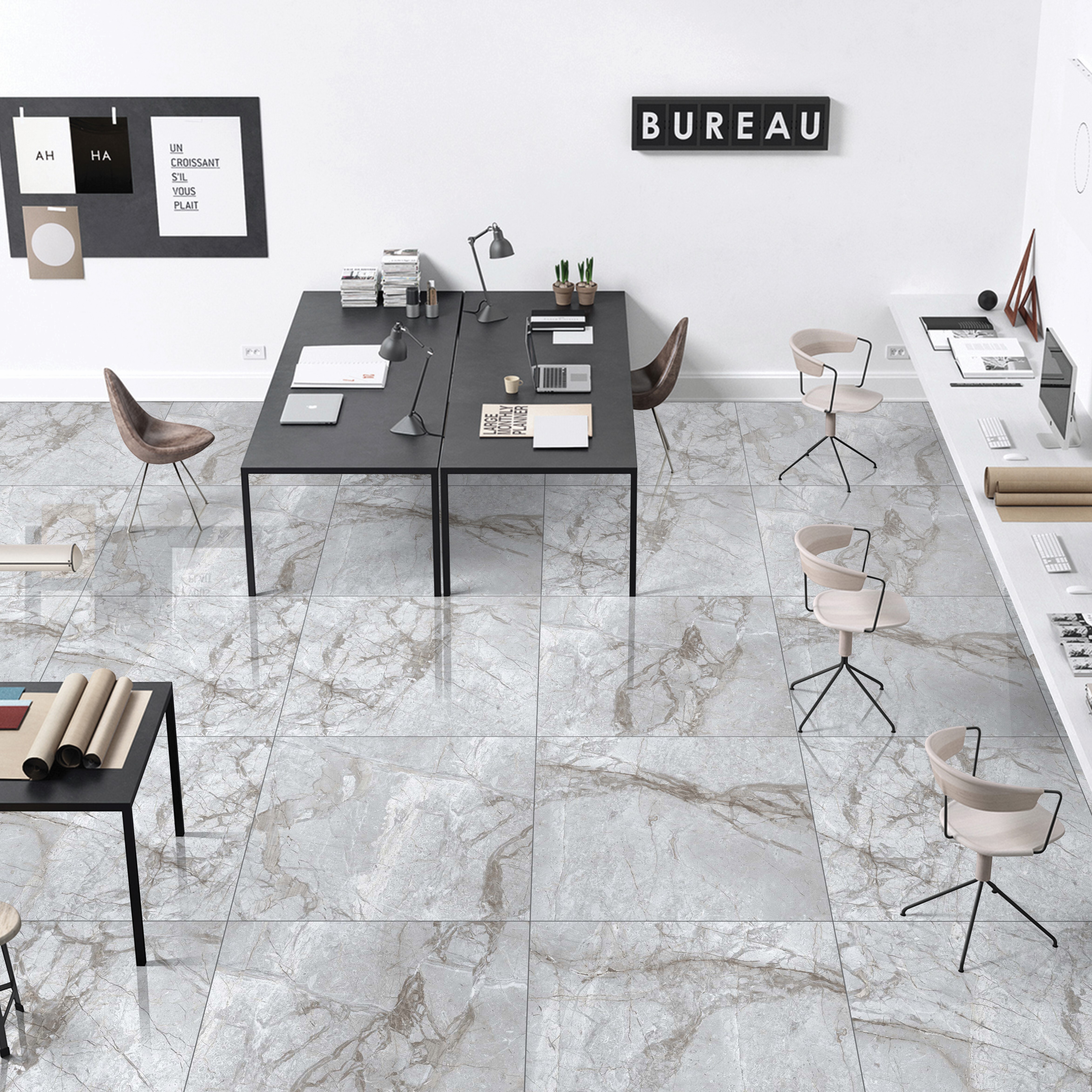 Изображение товара Керамогранит Primavera Lambert Bianco 60x60 см полированный серый для стен и пола