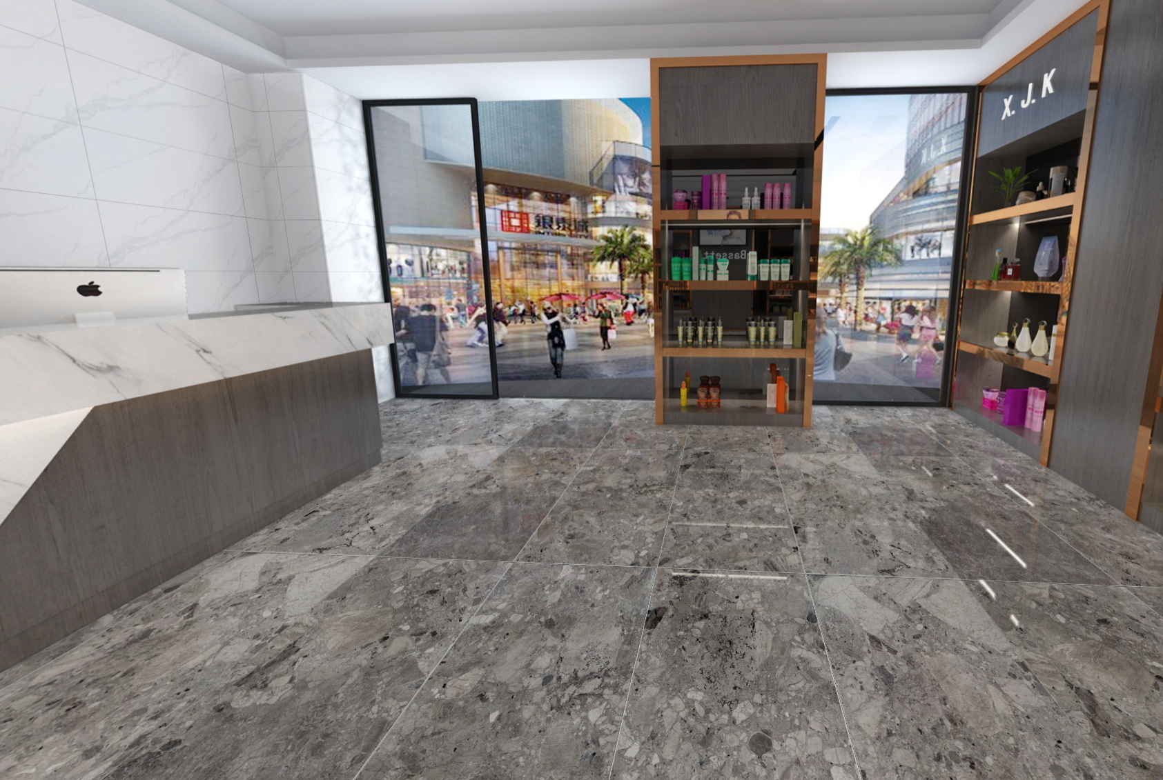 Изображение товара Керамогранит BONAPARTE CESENA GREY 60x120 ректифицированный серый полированный