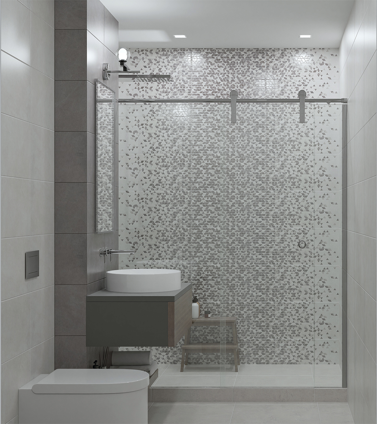 Изображение товара Настенная керамическая плитка Azori Artemest 31.5x63 см серый эффек камень