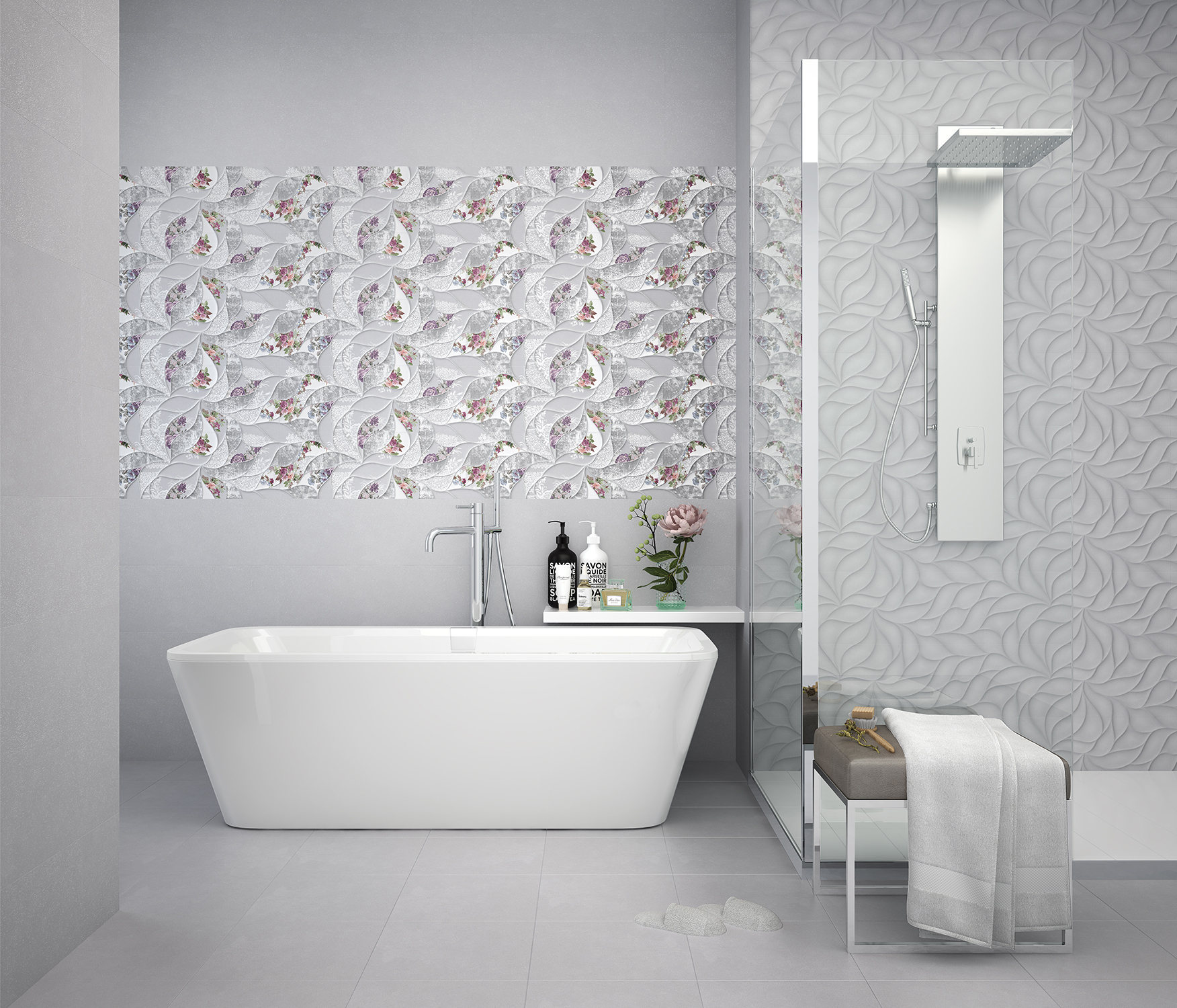 Изображение товара Напольная плитка Eletto Ceramica Malwiya 42x42 серый бетон для пола и интерьера