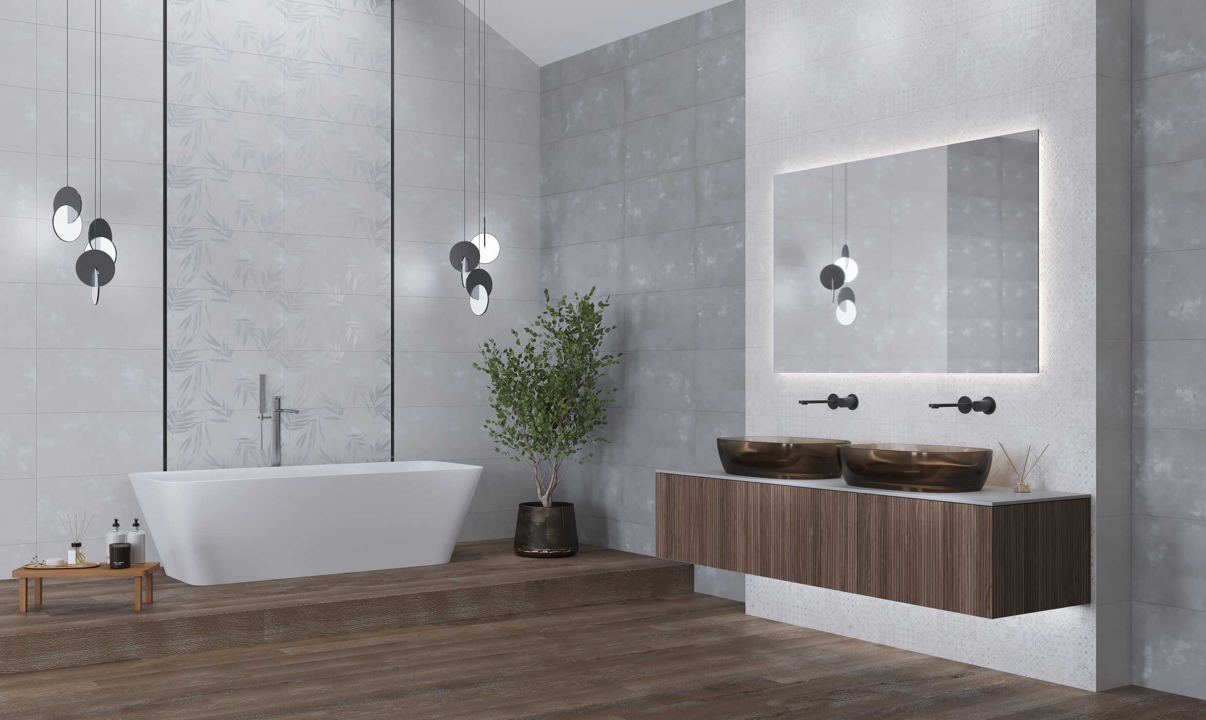 Изображение товара Настенная плитка Kerlife Luce 1202ufa 31.50x63 см светло-серебристая