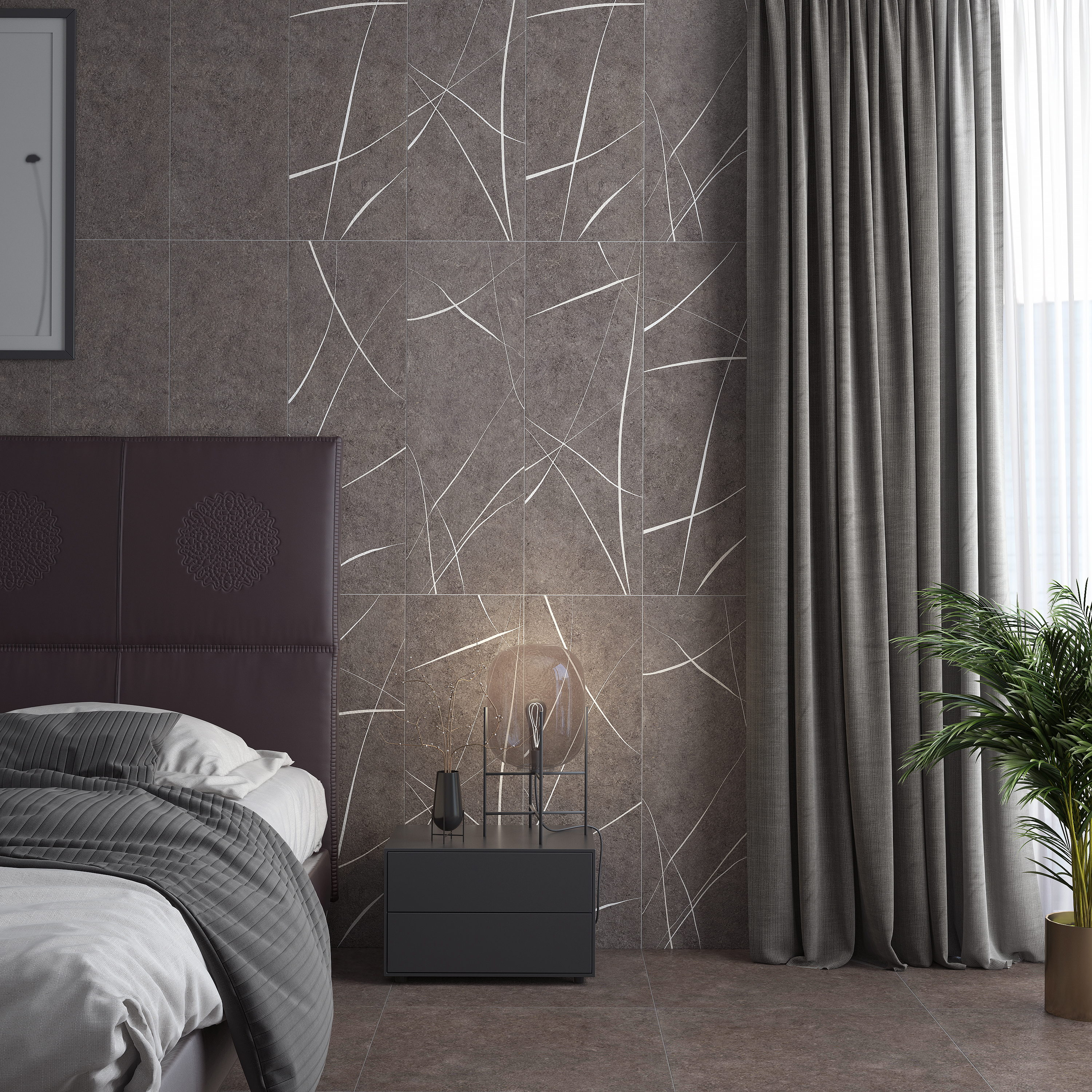 Изображение товара Плитка настенная Керамин Флокк 00-002557ufa, 30x90 см, 1.35 м2 цвет коричневый