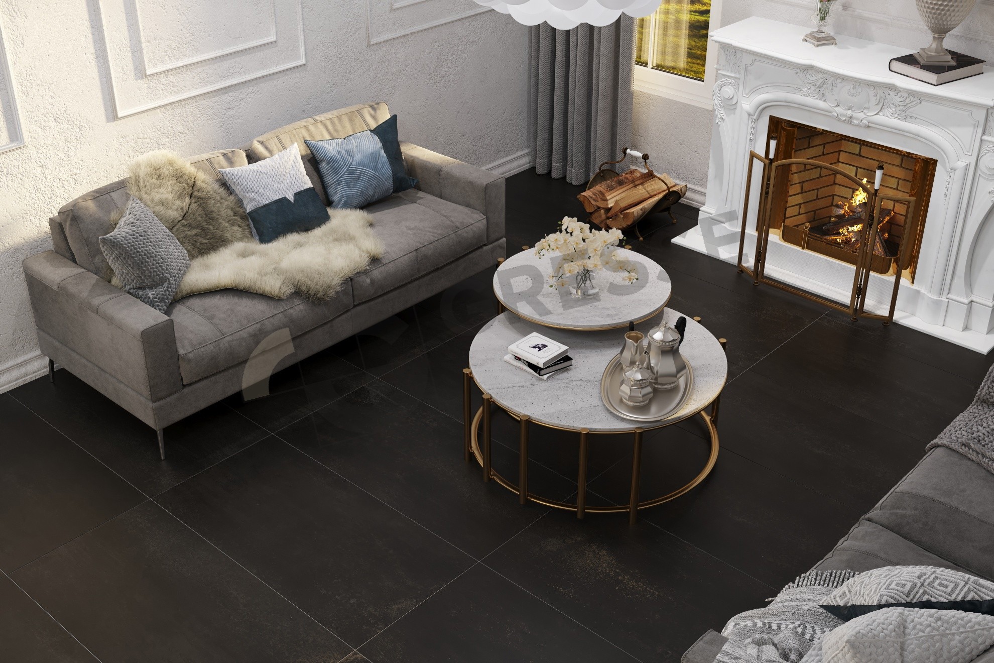 Изображение товара Керамогранит Gresse Madain GRS07-01ufa 60x60см цвет черный