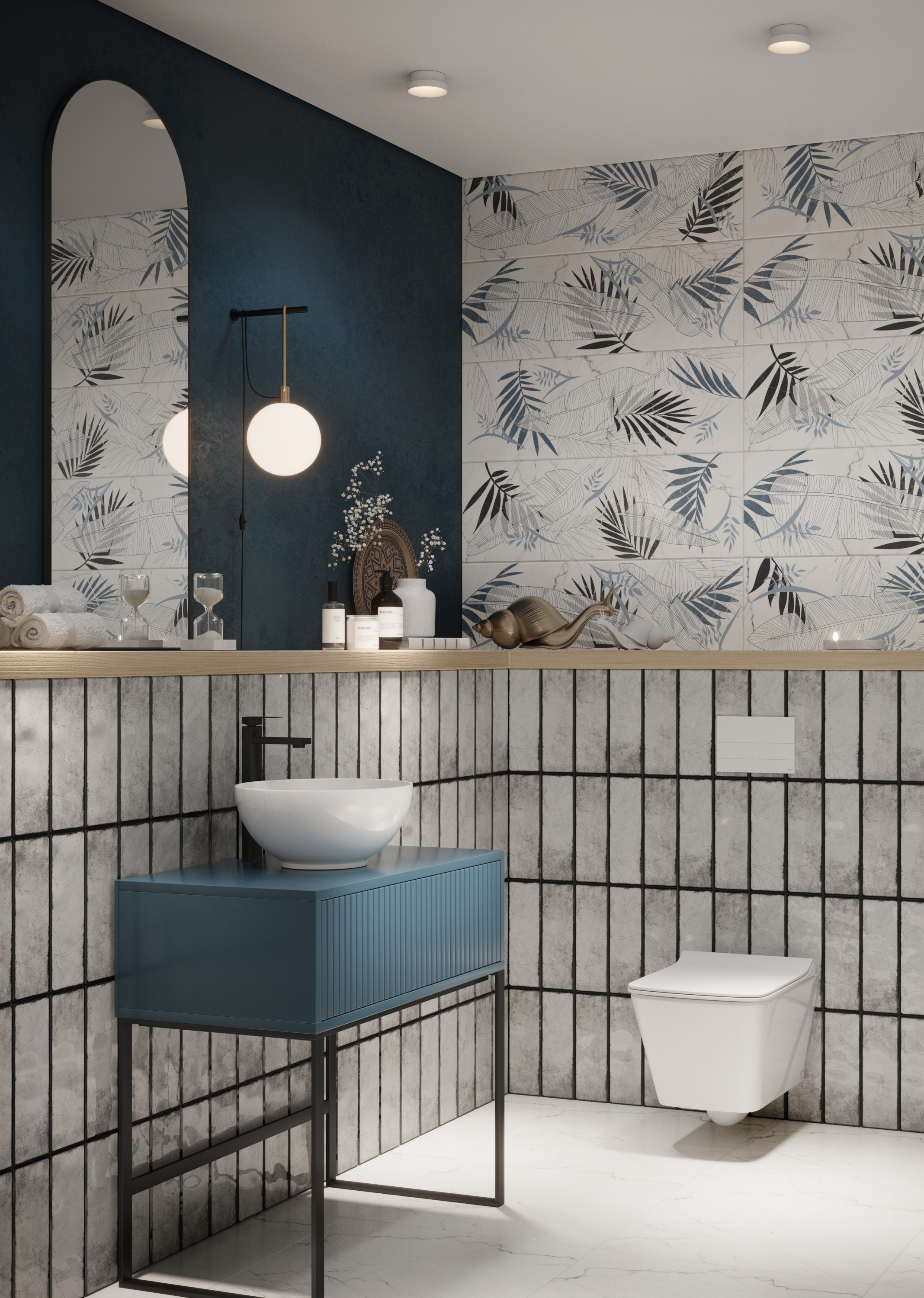 Изображение товара Настенная плитка Керамин Брайт 00-002887tmn 7.75x27.5см цвет серый