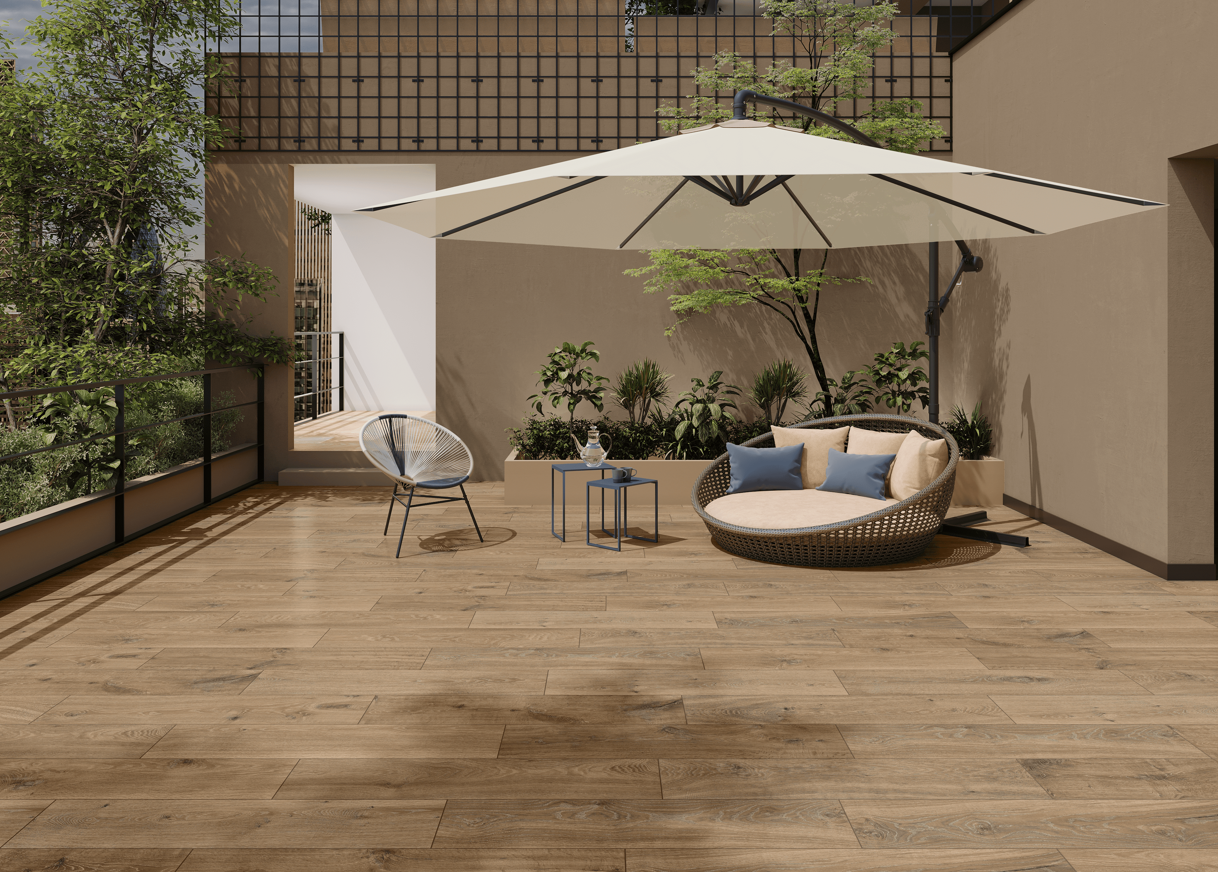 Изображение товара Керамогранит Kerald Opera brown 20x120 см под дерево морозостойкий для стен и пола