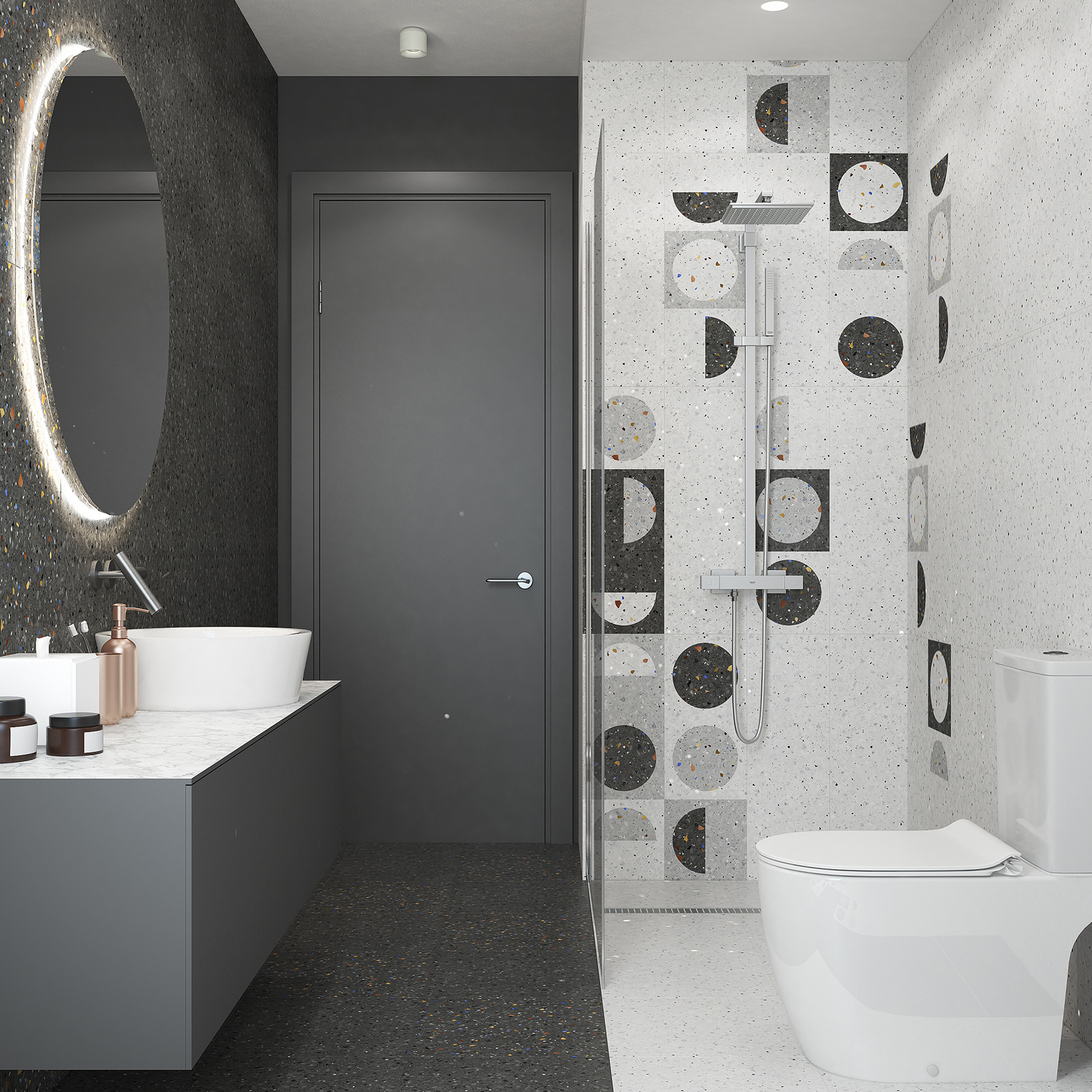 Изображение товара Настенная плитка Керамин Мари Эрми 25x75 см серый матовая