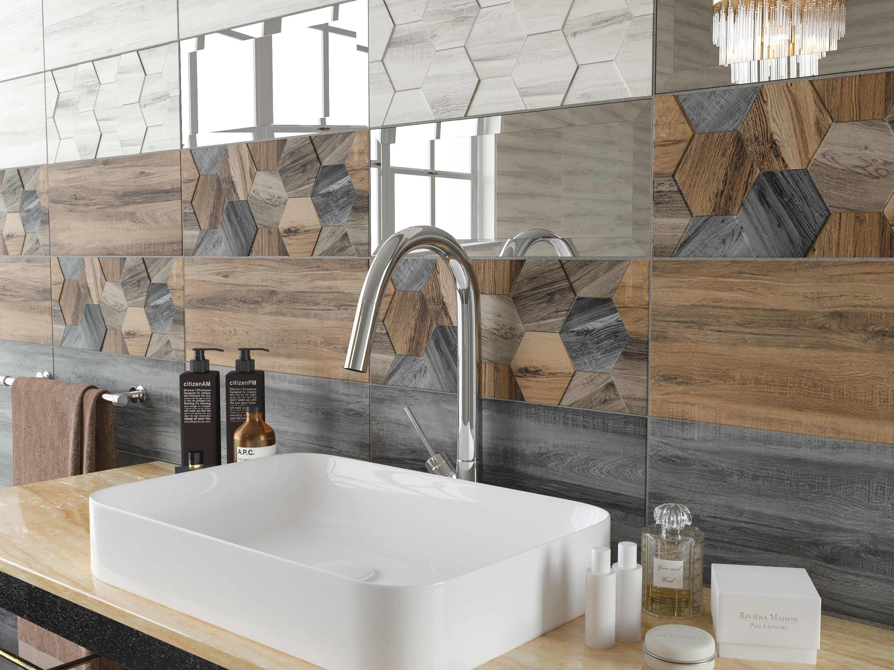 Изображение товара Настенная плитка КЕРАМИН Миф 20x50 коричневый