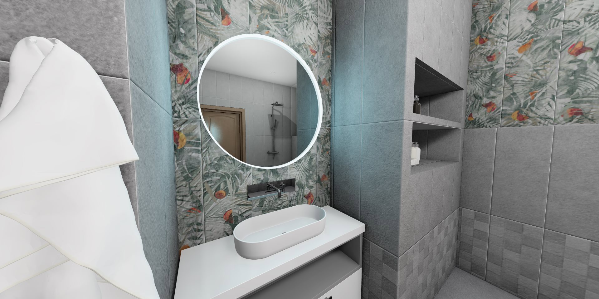 Изображение товара Настенная плитка Керамин ТЕФРА 25x75 см серый для стен внутренней облицовки