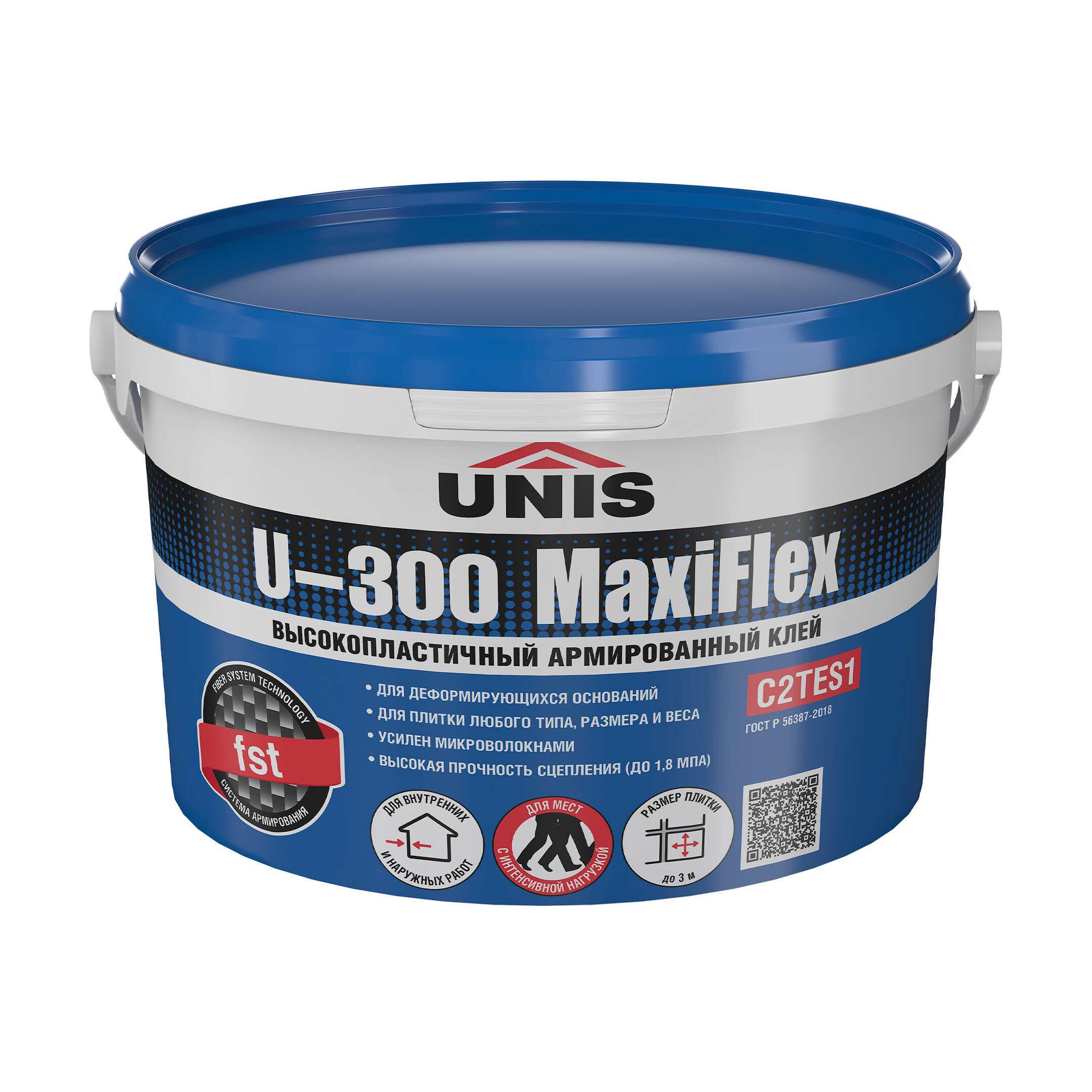 Изображение товара Эластичный армированный клей Unis U-300 С2 ТЕ S1 5кг для плитки