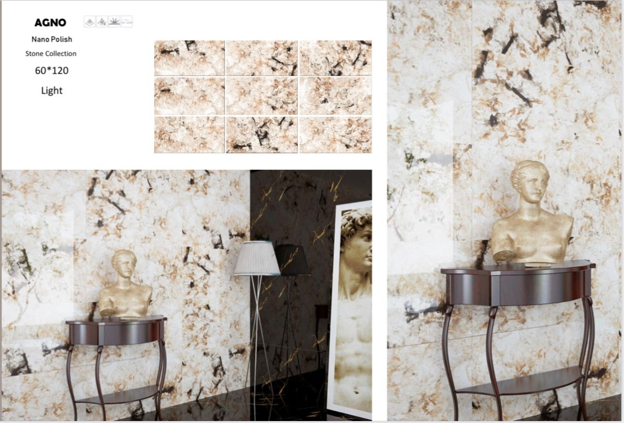 Изображение товара Керамогранит КЕРАМОПРО Agno 60x120 см белый глянцевый морозостойкий