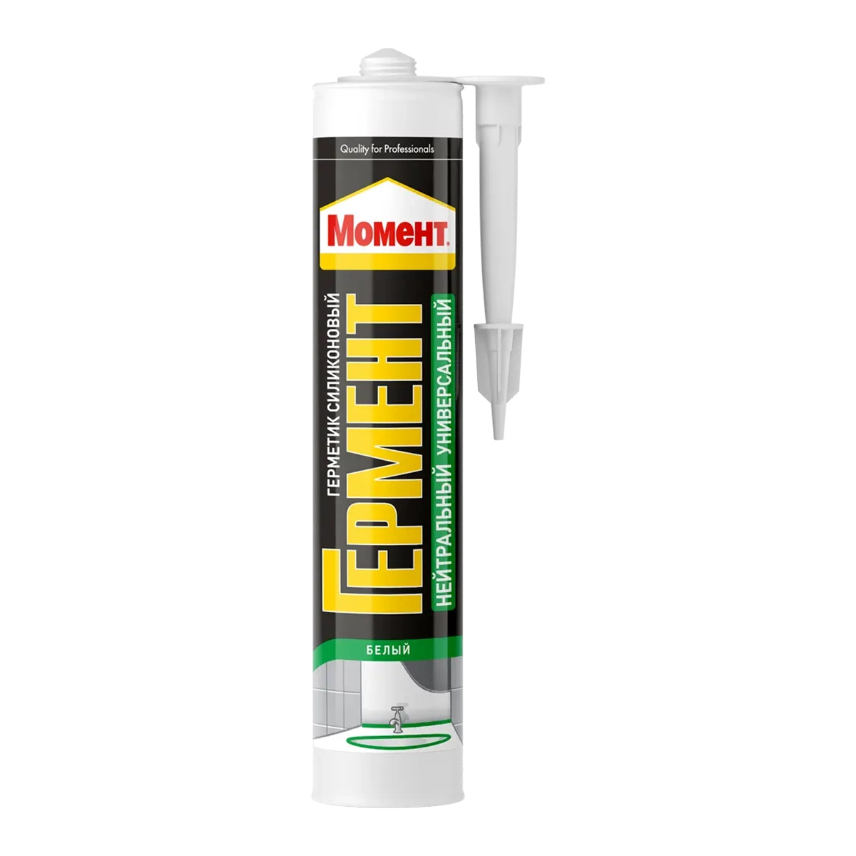 Изображение товара Герметик силиконовый Момент Henkel 280 мл белый универсальный для внутренних и наружных работ