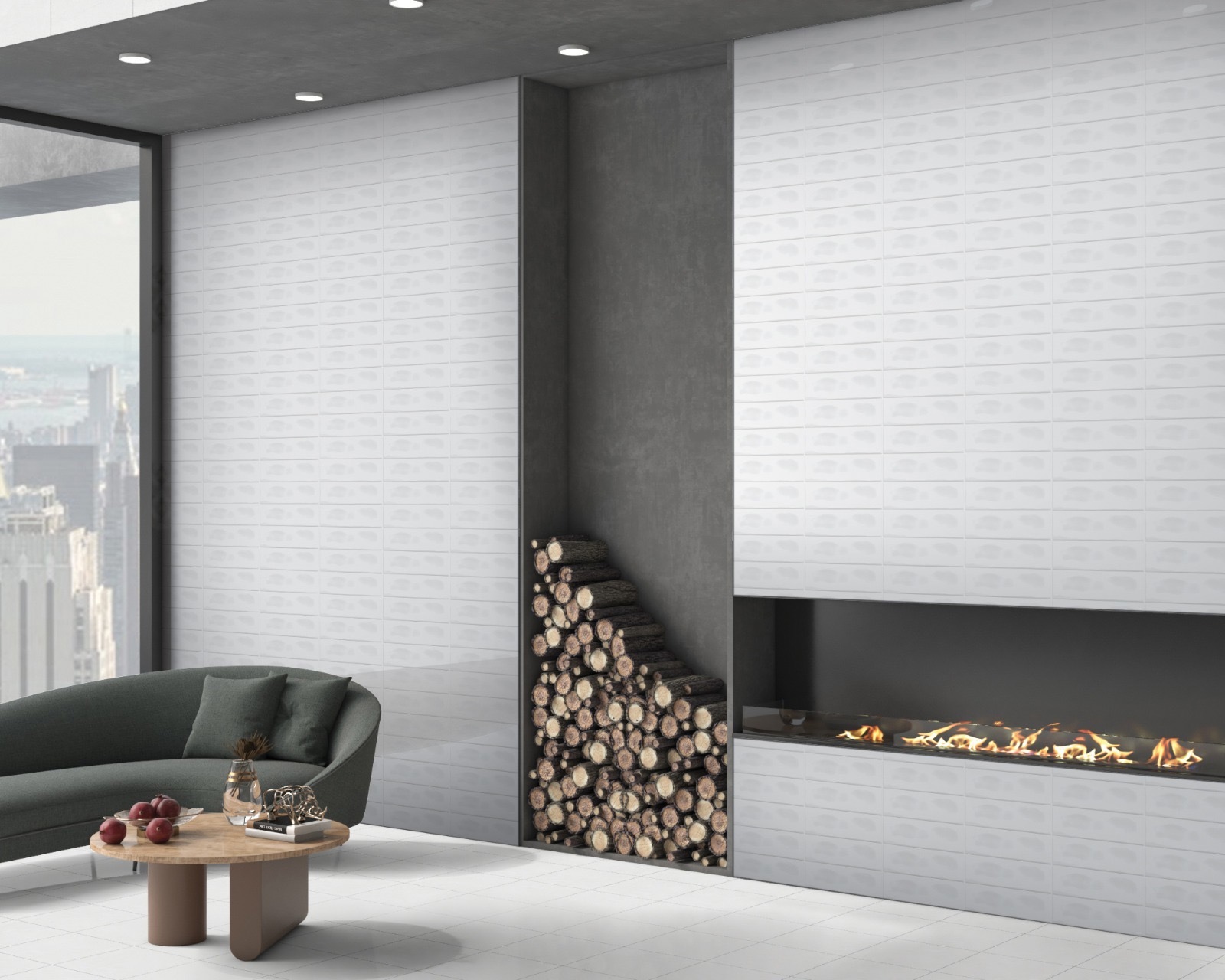 Изображение товара Керамогранит Kerald Ossido white Glossy 7.5x30см цвет белый