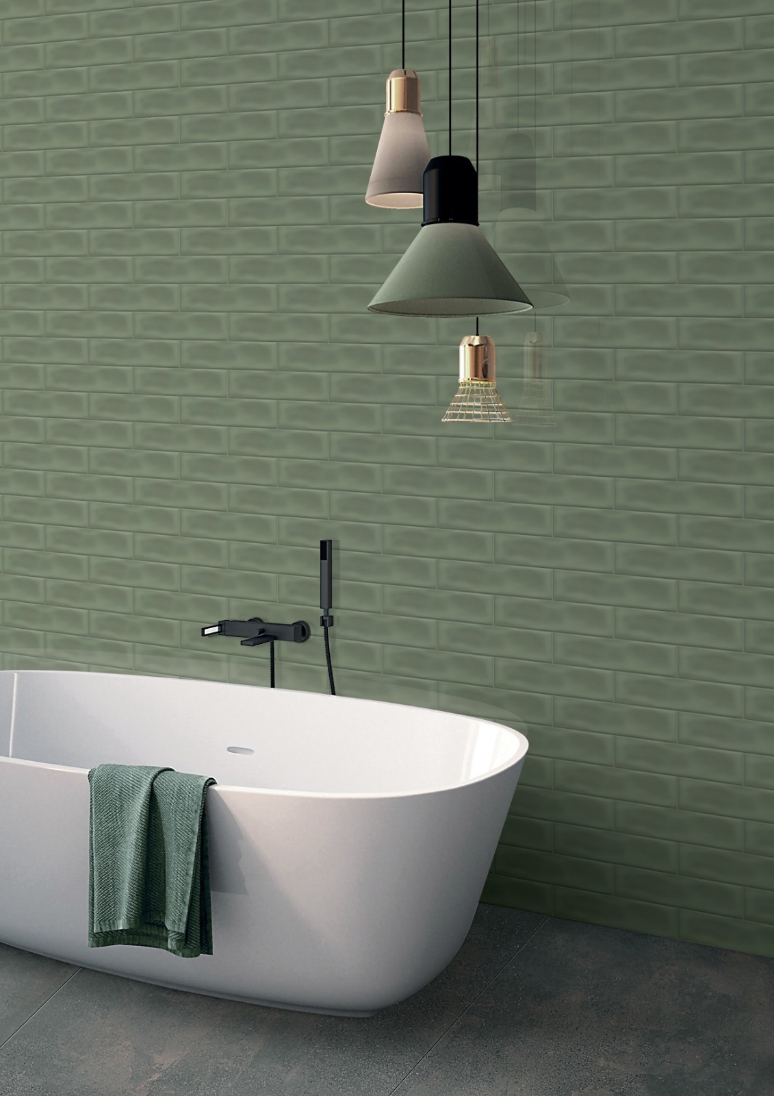 Изображение товара Керамогранит Kerald Ossido nero dark Glossy 7.5x30см цвет зеленый