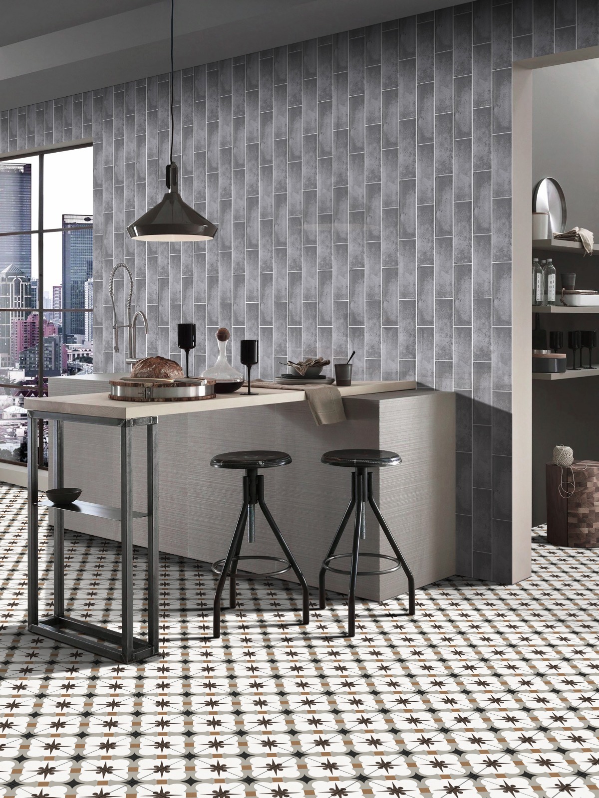 Изображение товара Плитка настенная Kerald Petra gris glossy 7.5x30см цвет серый