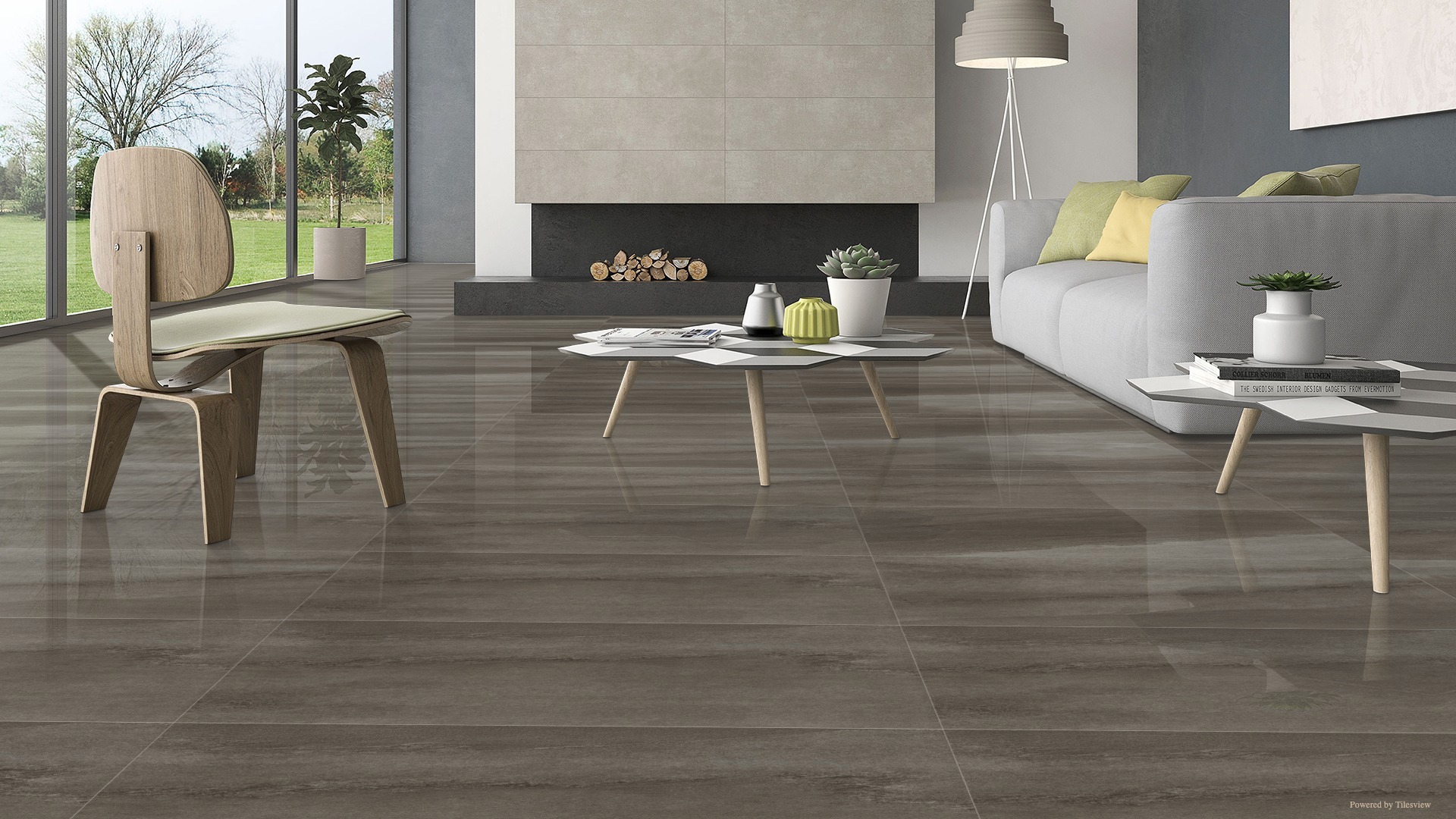 Изображение товара Керамогранит Kerald Damasco Antracite Sugar 60x120 см коричневый для стен и пола