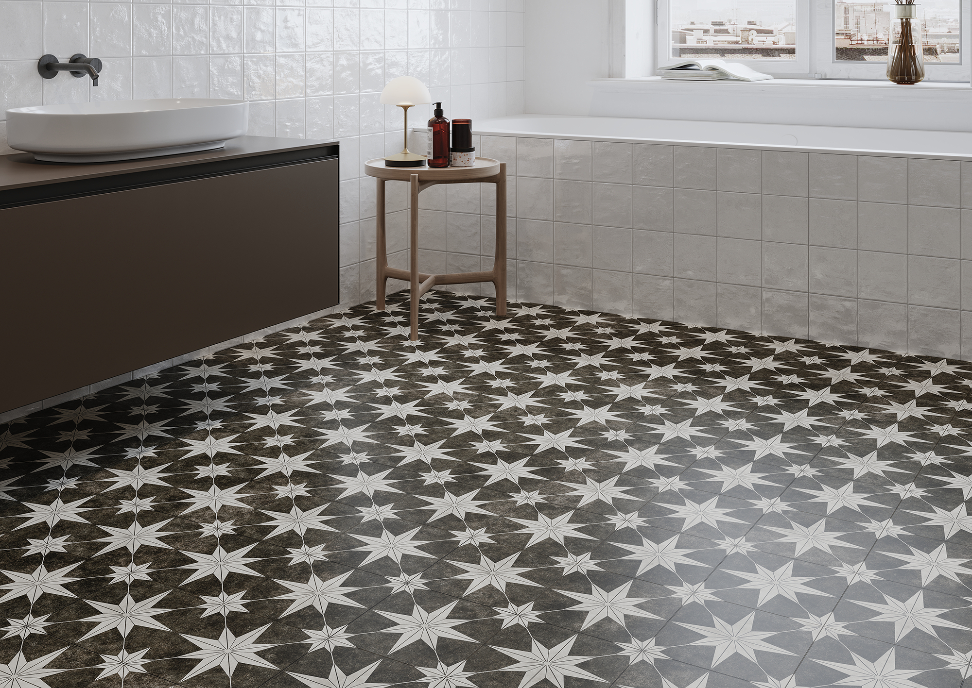 Изображение товара Керамогранит Navarti Hidraulicos Star Black 45x45см цвет разноцветный