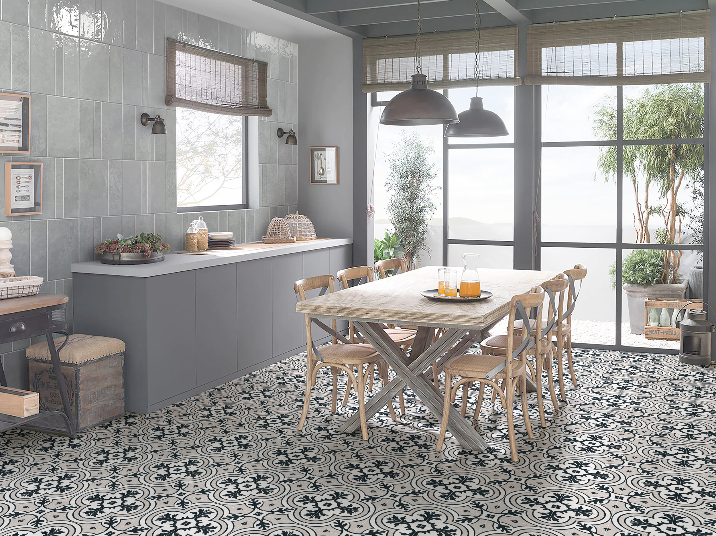 Изображение товара Керамогранит Niceker Mix 45.2x45.2 Carmen Graphite Pre-cut Matt 45.2x45.2см цвет разноцветный