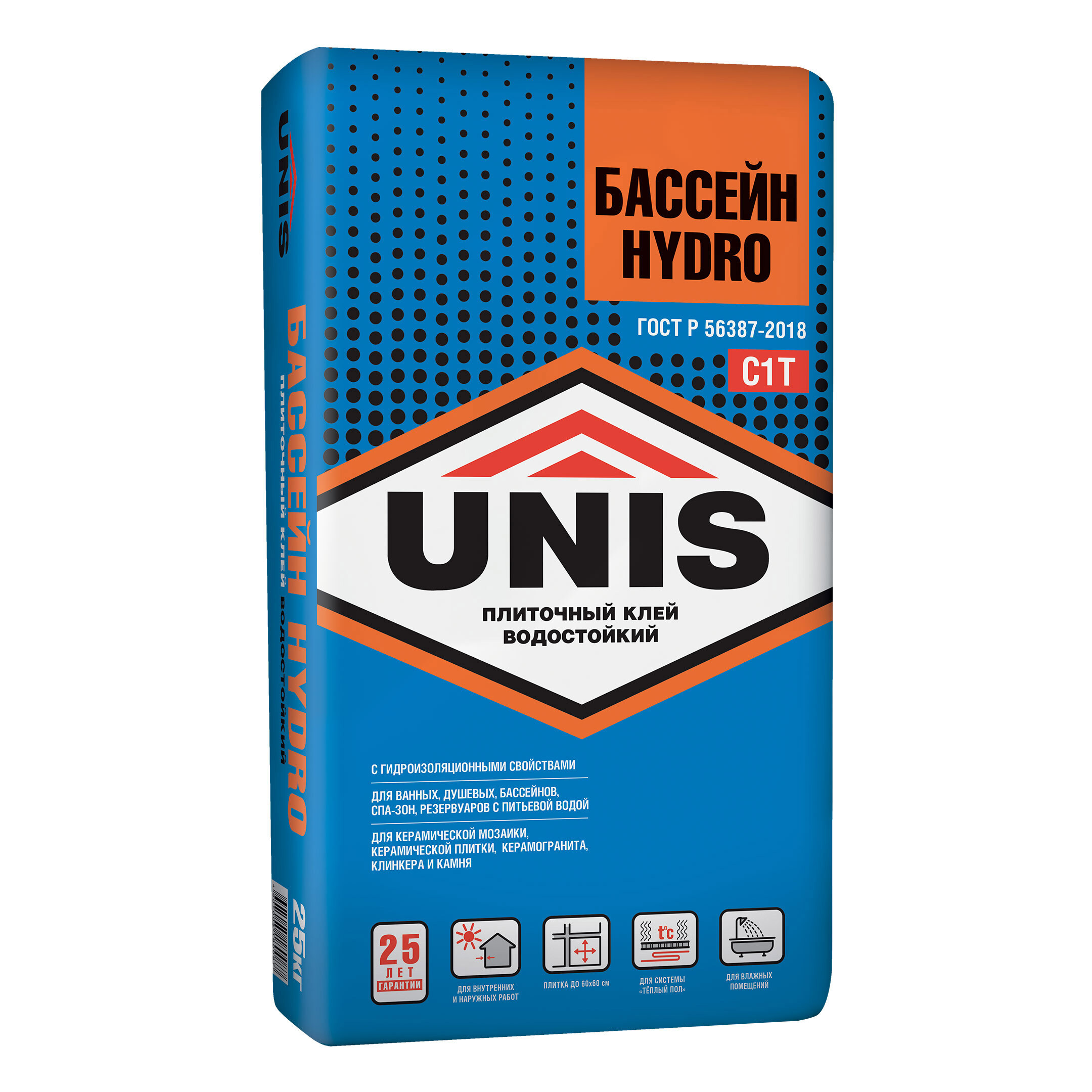 Изображение товара Плиточный клей Unis Hydro 25кг