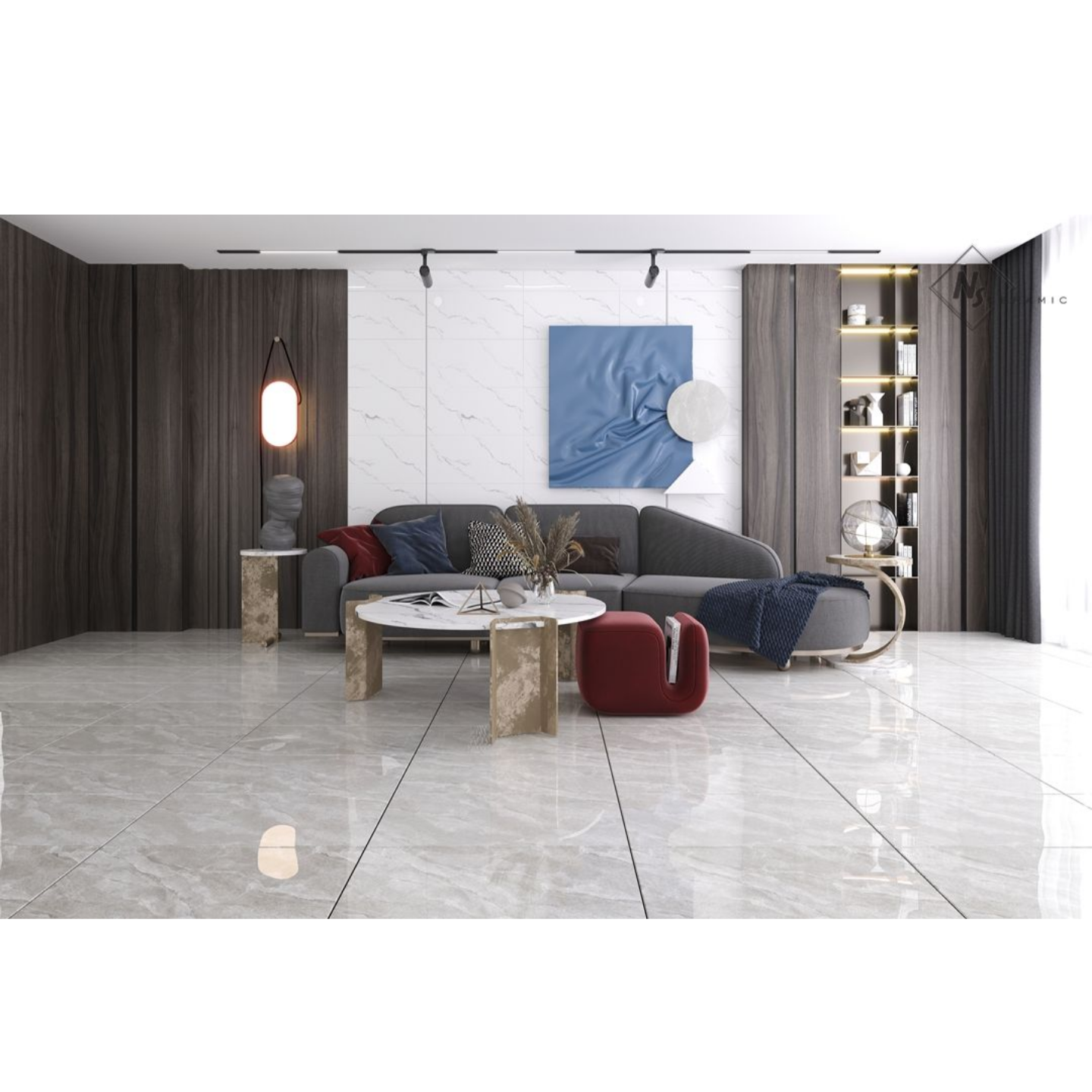 Изображение товара Керамогранит Nsceramic NSC4083 40x80 см белый под мрамор