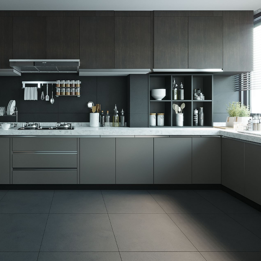 Изображение товара Керамогранит Sanamero Alma 91002 60x60см цвет темно-серый