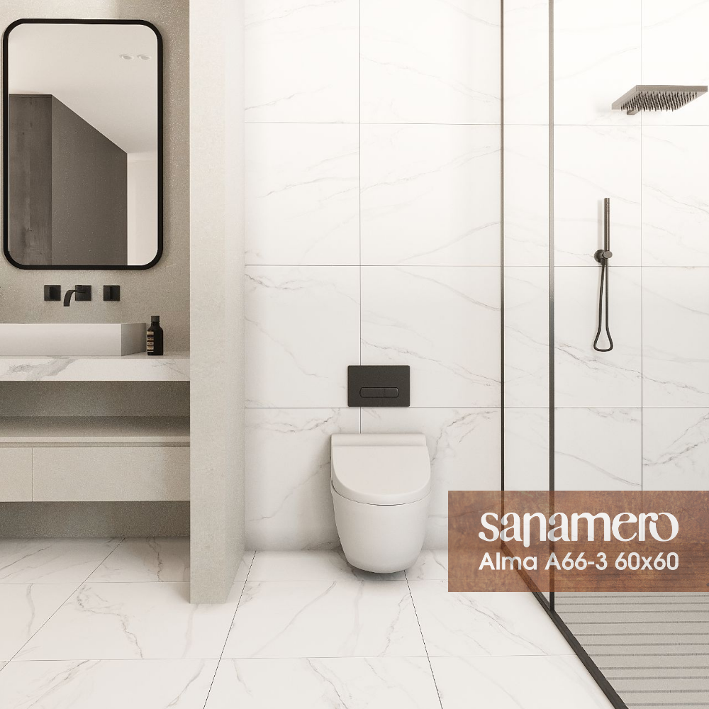 Изображение товара Керамогранит Sanamero Alma 91004 60x60см цвет белый