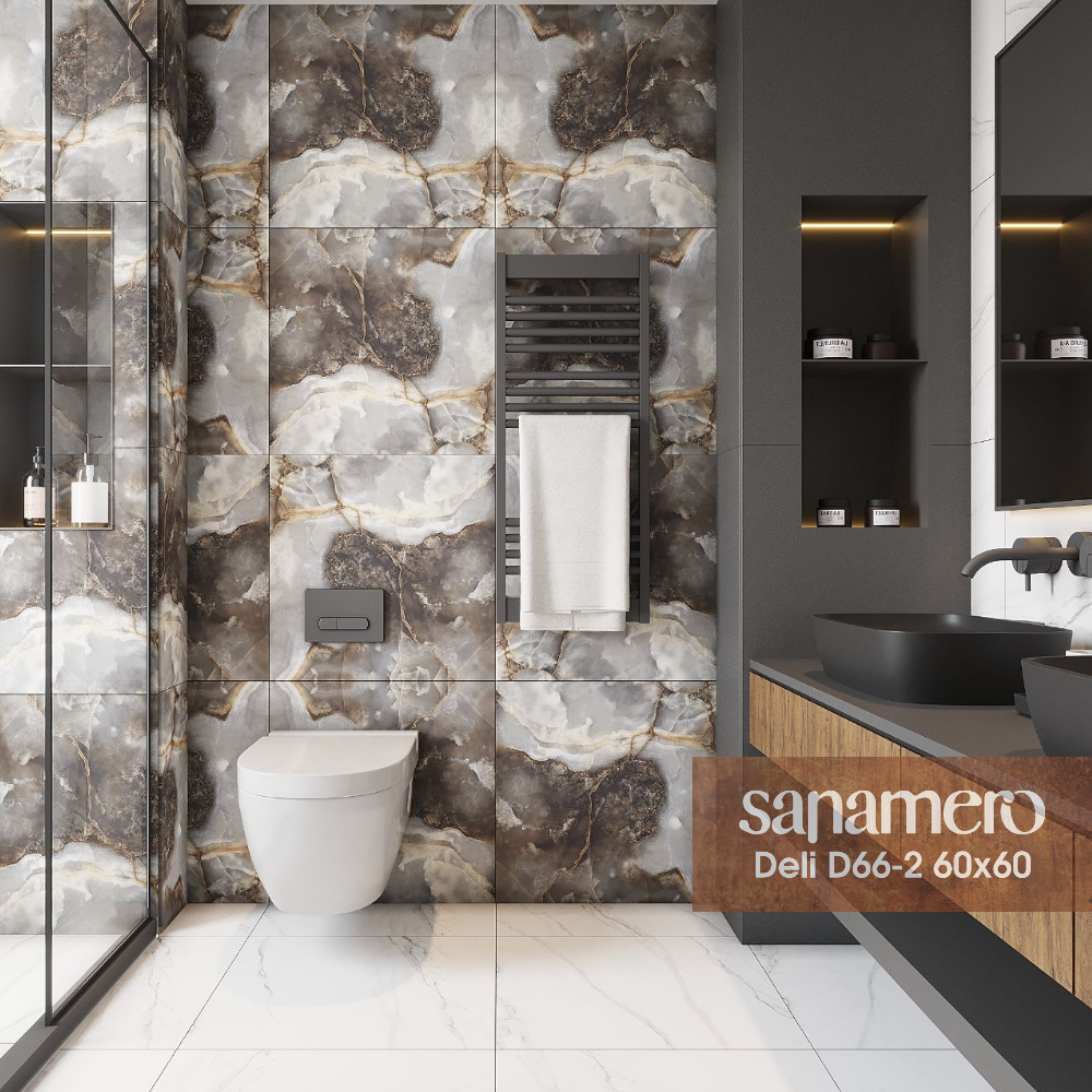 Изображение товара Керамогранит Sanamero Deli 91007 60x60см цвет серый оникс